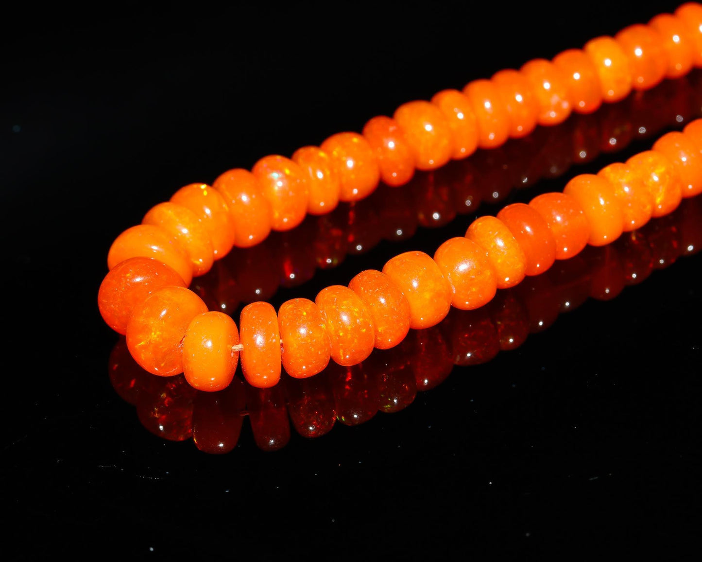 Fanta Ethiopian Opal Smooth Rondelle Beads 3-4 MM & 3-7 MM Natural Flashy Ethiopian Opal Beads Fire Ethiopian Opal for Jewelry Making Craft