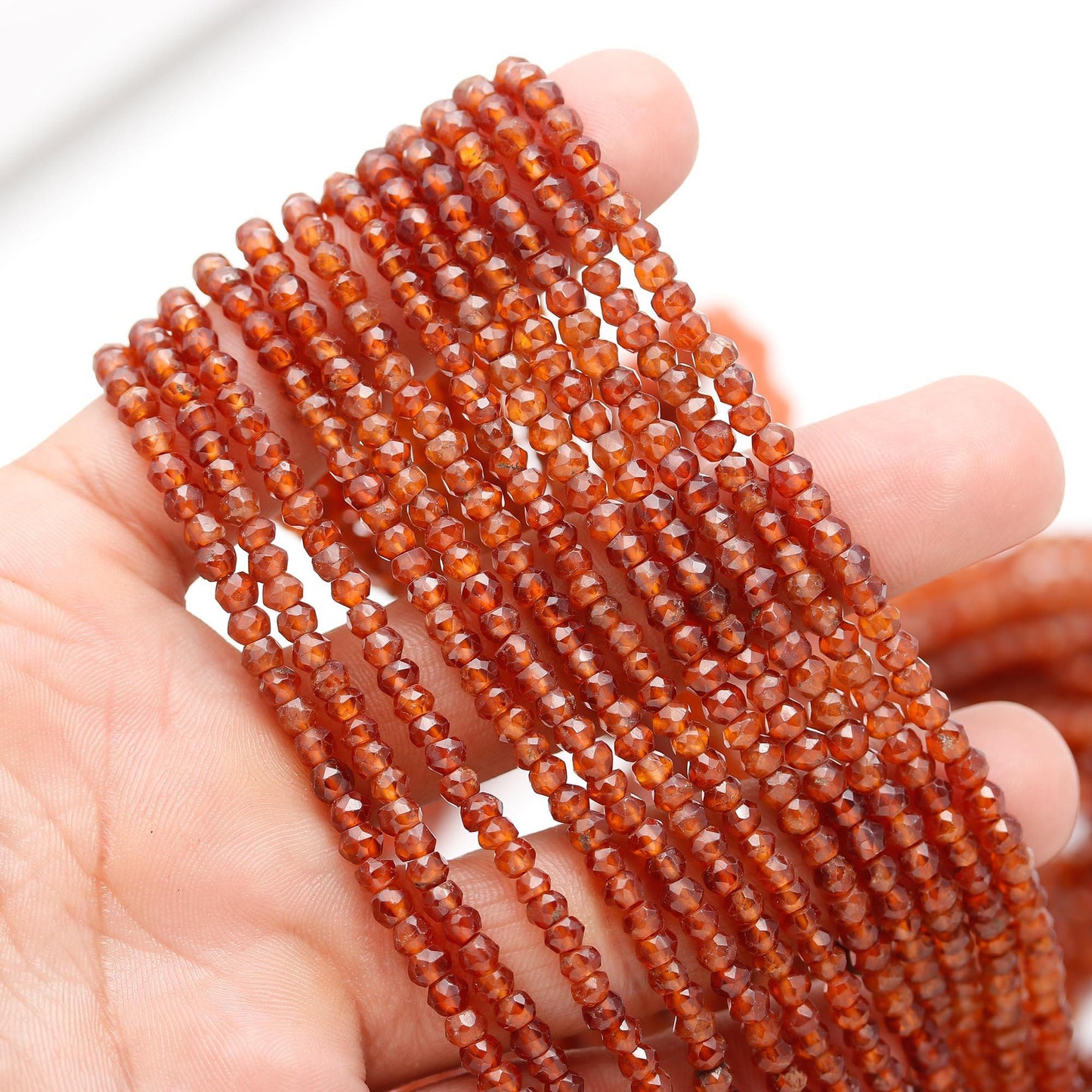Hessonite Garnet Faceted Rondelle Beads Natural Hessonite Garnet Rondelle Beads Faceted Hessonite Garnet Beads for Designer Jewelry Making