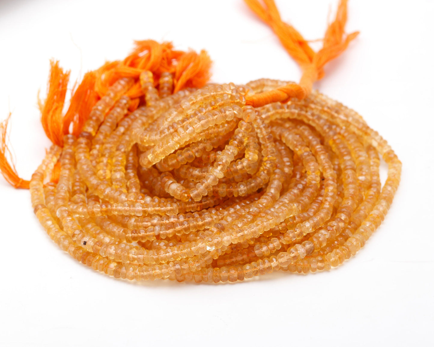 AAA Citrine Faceted Rondelle Beads, 5-6 MM Citrine Rondelle Beads, 13” Natural Citrine Rondelle Faceted Beads, Golden Citrine Beads Jewelry