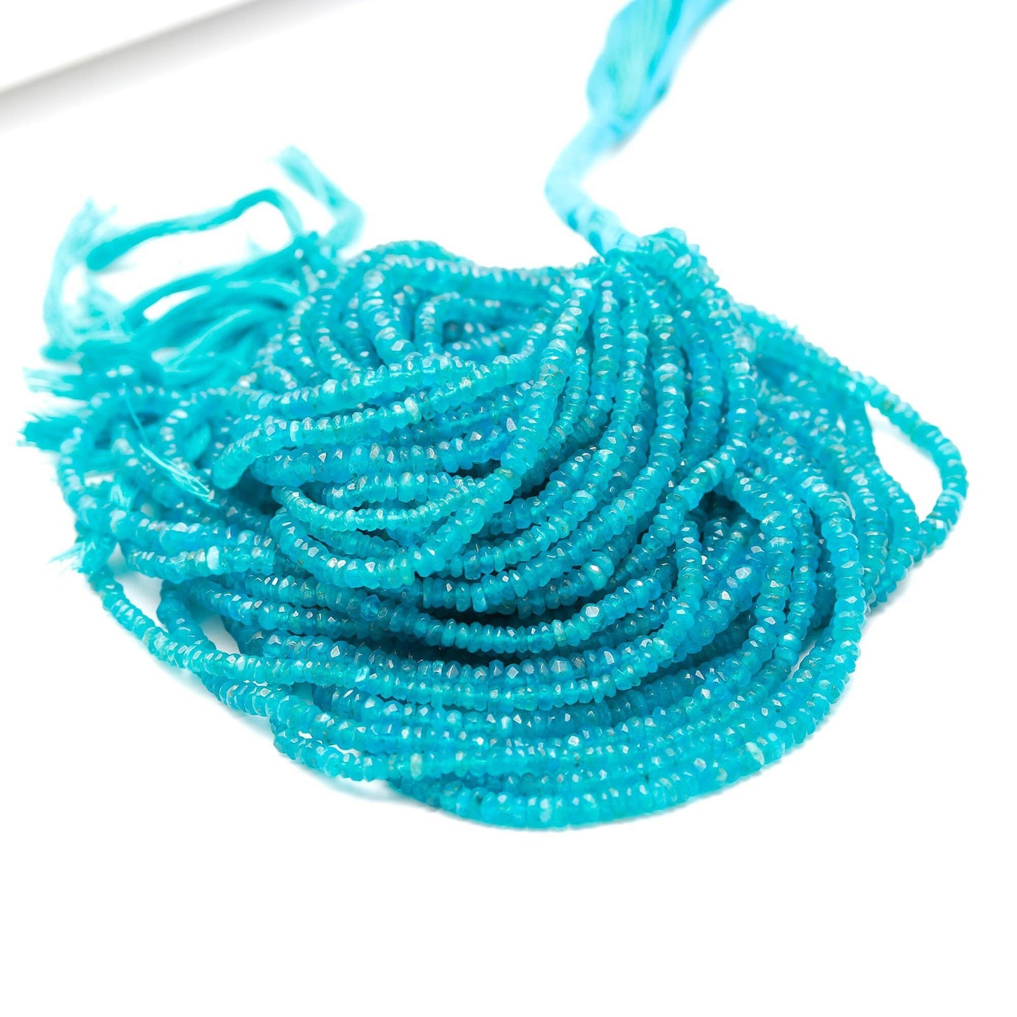 Neon Apatite Faceted Rondelle Beads Natural Neon Apatite Rondelle Beads Faceted Neon Apatite Beads for Jewelry Making Necklace & Bracelet