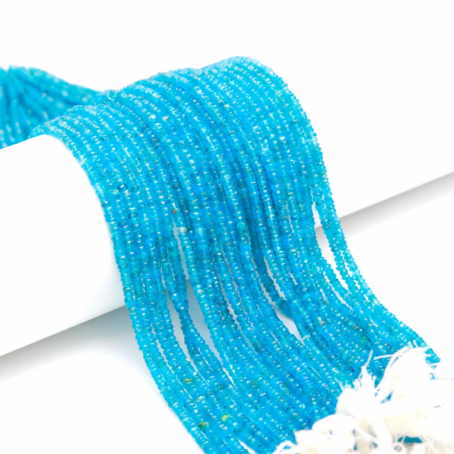 Neon Apatite Faceted Rondelle Beads Natural Neon Apatite Rondelle Beads 4 MM Faceted Neon Apatite Beads for Designer Jewelry Making Craft