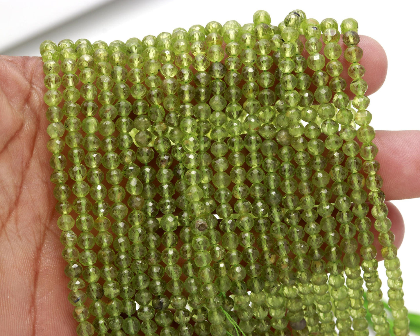 Peridot Faceted Round Beads Natural Peridot 4-4.50 MM Round Bead for Handmade Designer Jewelry Making Craft & Jewelry Supplies Art Craft