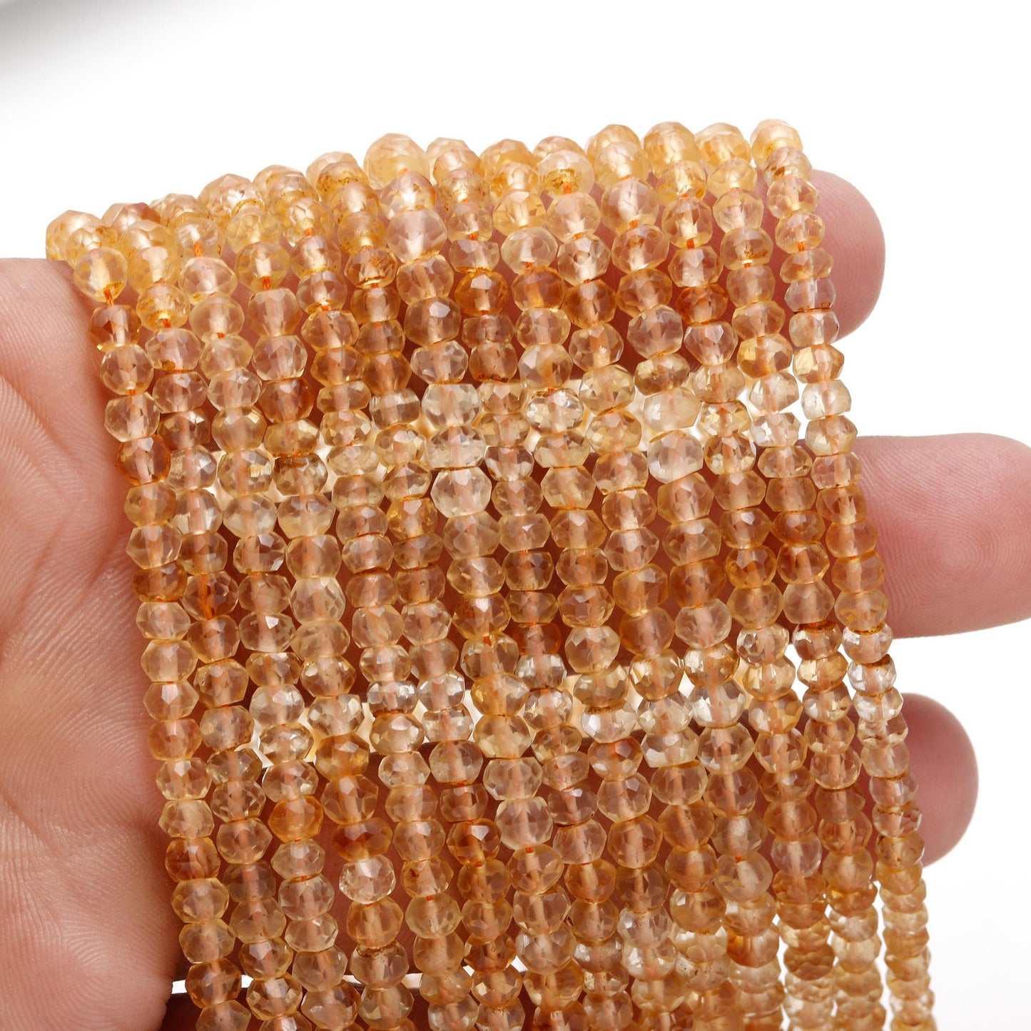 Citrine Faceted Rondelle Beads Natural Citrine Beads 4-5 MM Citrine Rondelle Beads Exclusive Citrine Rondelle Faceted Beads for Jewelry Art
