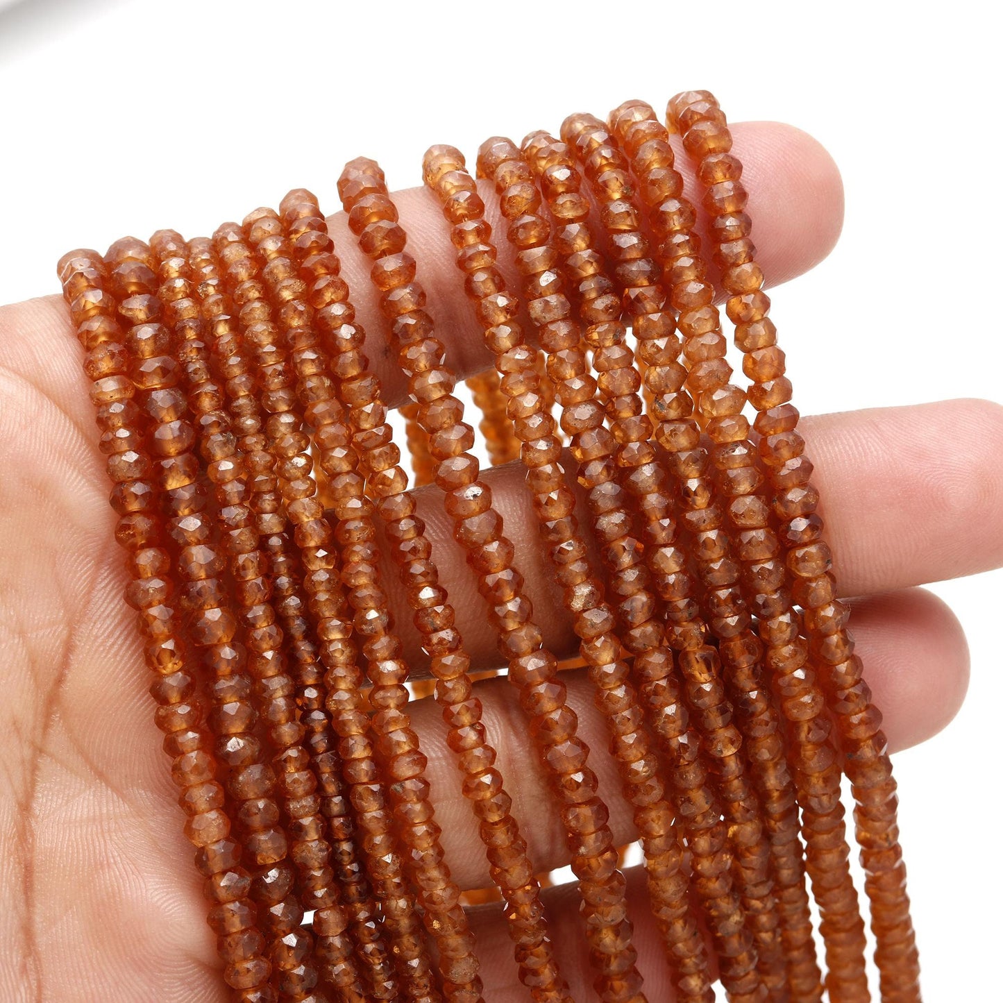Hessonite Garnet Faceted Rondelle Beads Hessonite Rondelle Beads Faceted Hessonite Garnet Beads for Jewelry Making Craft Art Supplies
