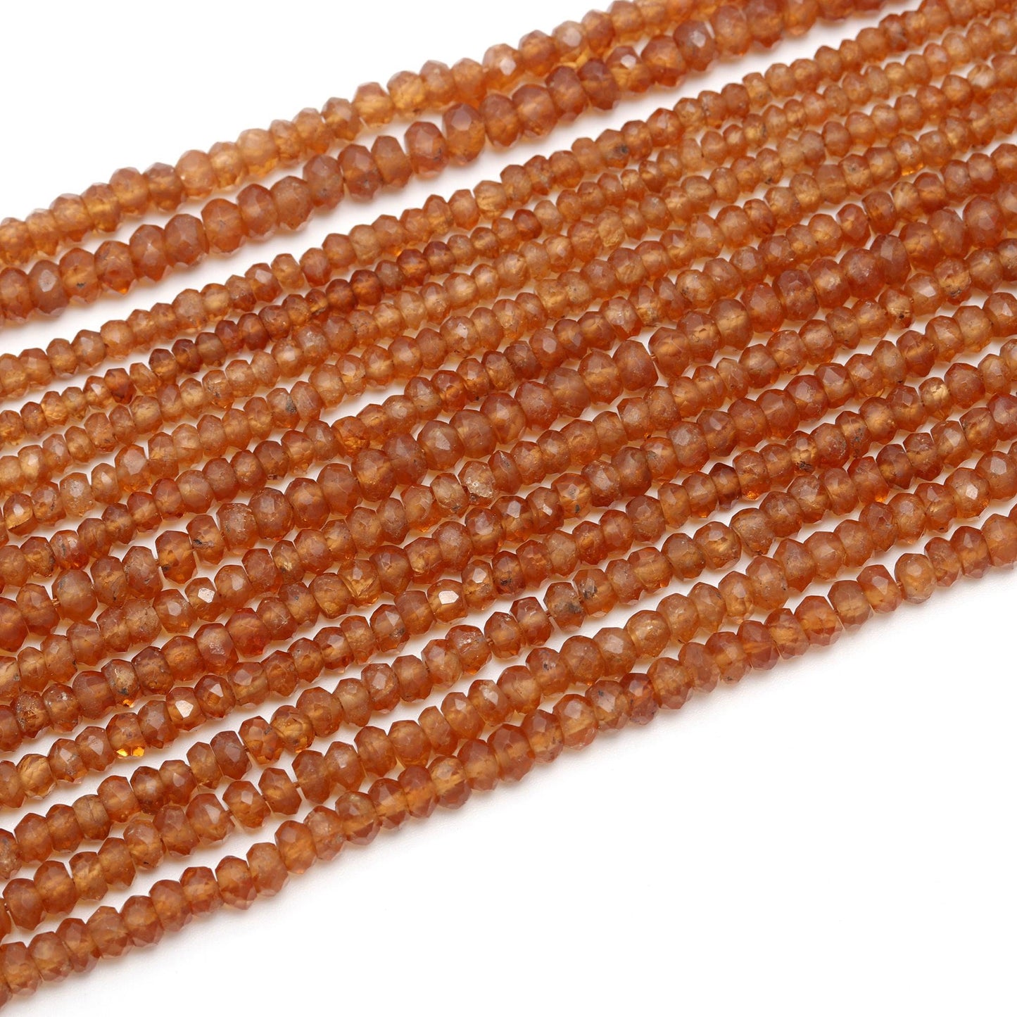 Hessonite Garnet Faceted Rondelle Beads Hessonite Rondelle Beads Faceted Hessonite Garnet Beads for Jewelry Making Craft Art Supplies