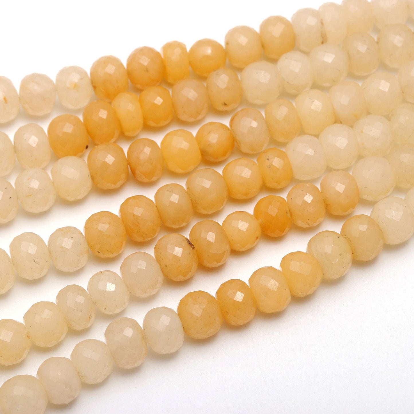 Yellow Moonstone Faceted Rondelle Beads Natural Yellow Shaded Moonstone Rondelle Beads for Exclusive Designer Jewelry Making Craft Supplies