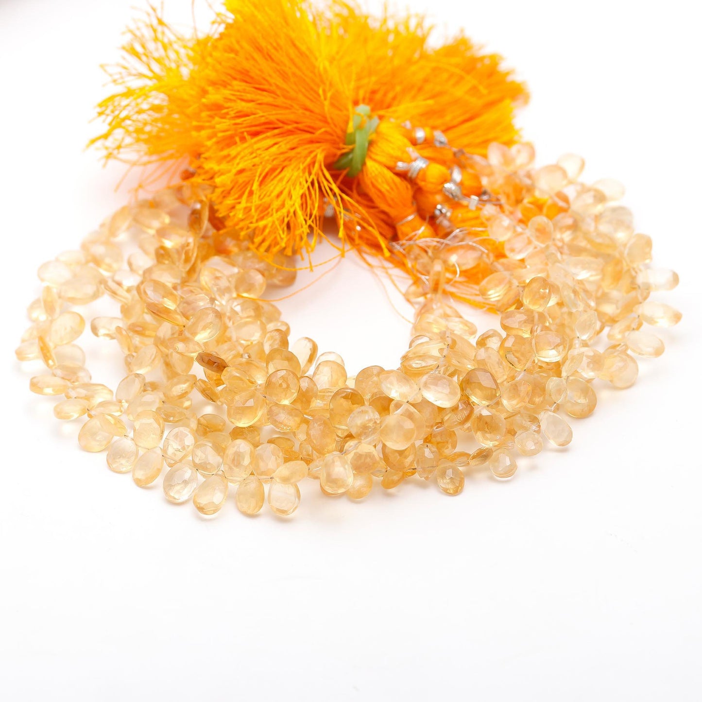 AAA Natural Citrine Faceted Pear Shape Beads Citrine Gemstone Beads Briolette | Golden Citrine Pear Shape Faceted Beads | Citrine Ear Beads