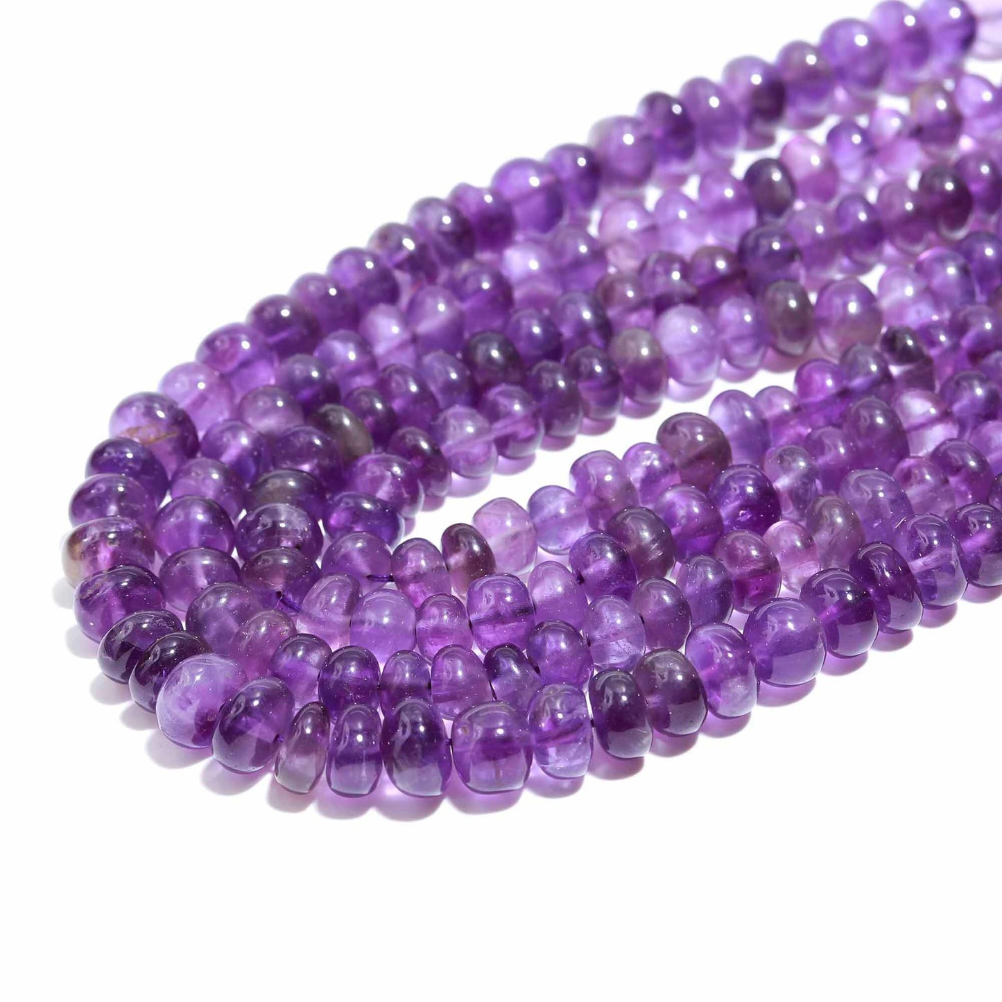 Amethyst Smooth Rondelle Beads Natural Blue Amethyst Rondelle 6-7 MM Beads Amethyst Rondelle Bead for Designer Jewelry Necklace Making Craft