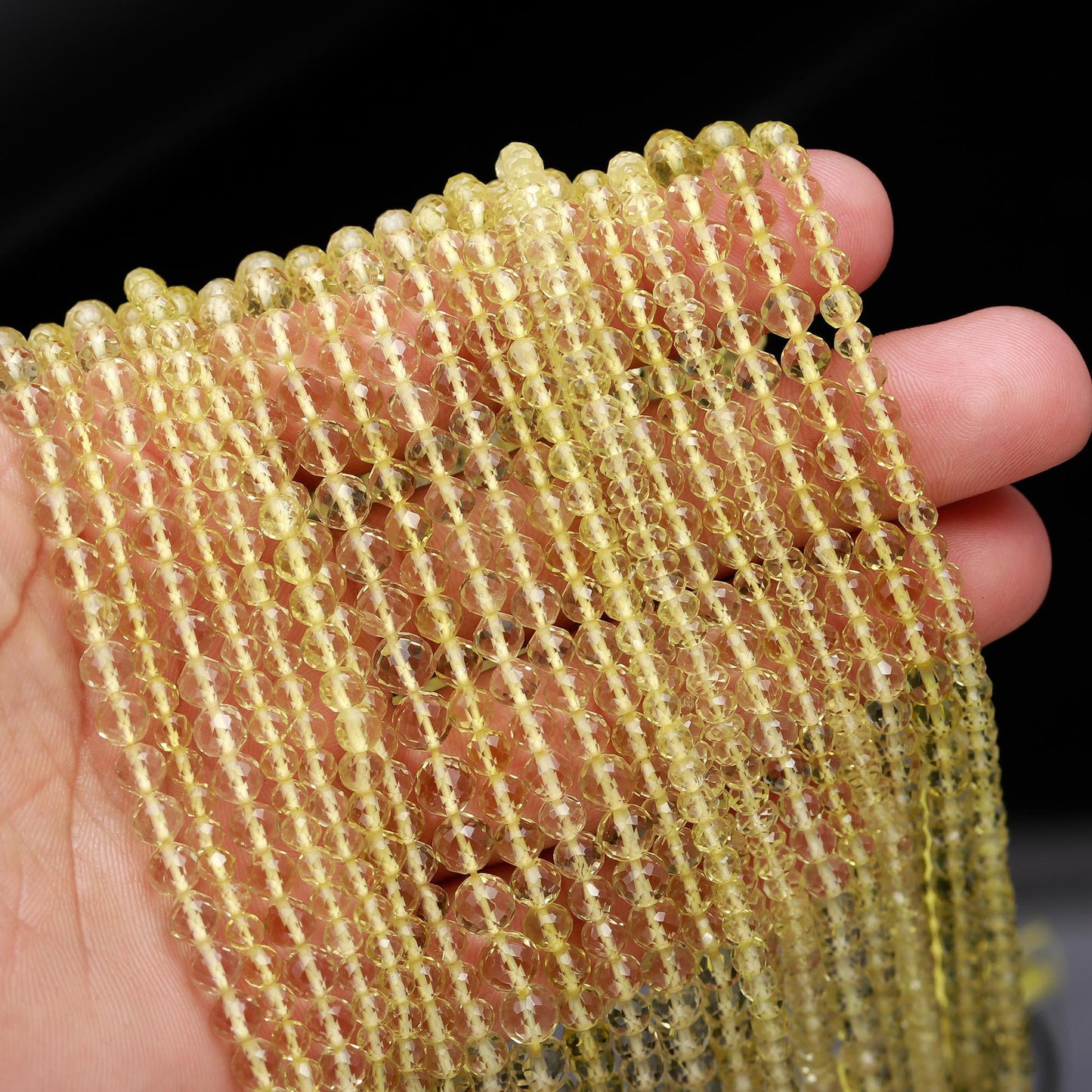 Lemon Quartz Faceted Round Beads Natural Lemon Quartz Round Beads Faceted Lemon Quartz Beads for Designer Jewelry Making Craft Necklace