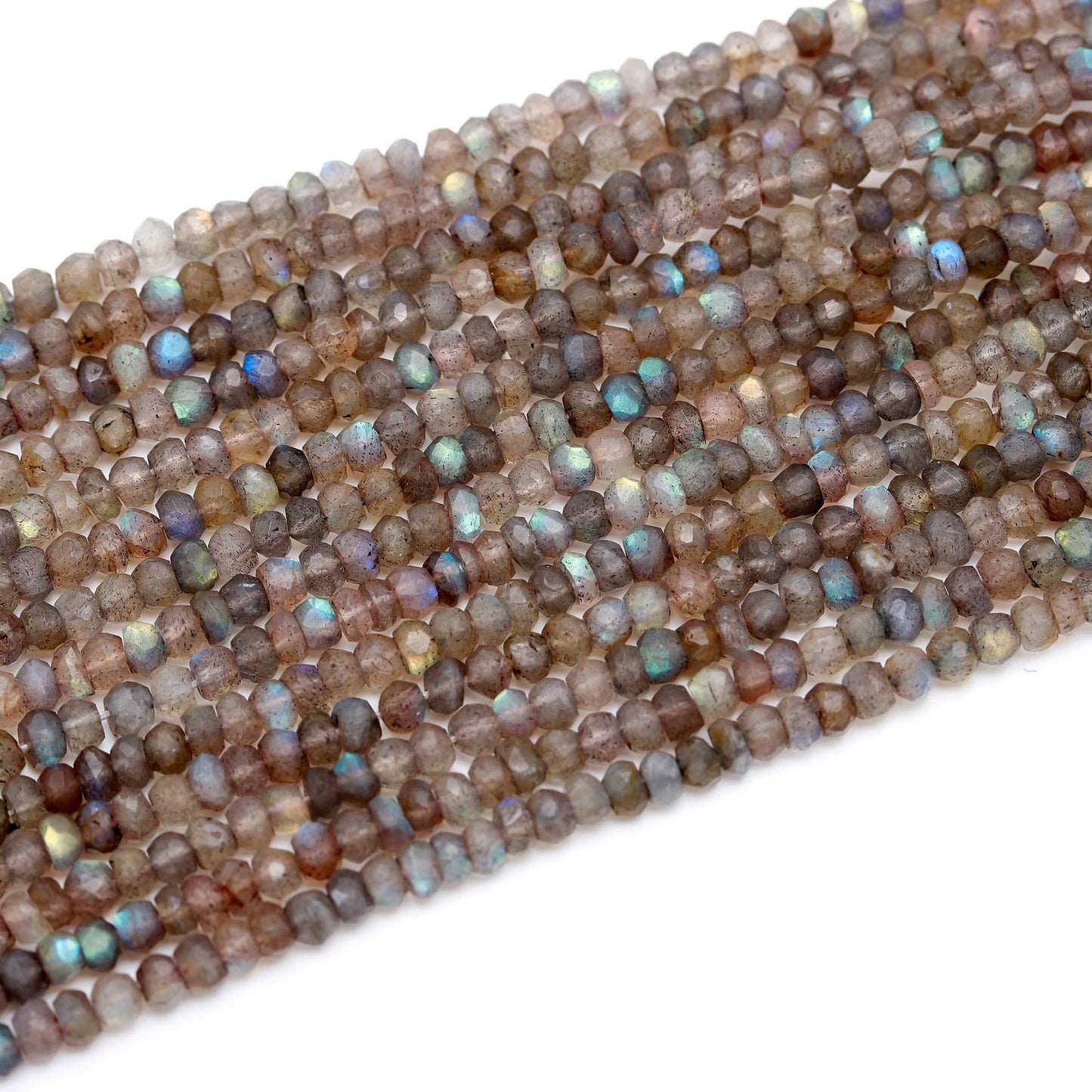 Labradorite Faceted Rondelle Beads Natural Labradorite Rondelle Beads Faceted Labradorite Bead Black Moonstone Bead for Jewelry Making Craft