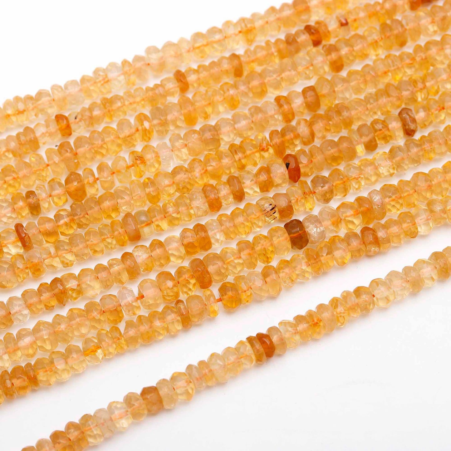 AAA Citrine Faceted Rondelle Beads, 5-6 MM Citrine Rondelle Beads, 13” Natural Citrine Rondelle Faceted Beads, Golden Citrine Beads Jewelry
