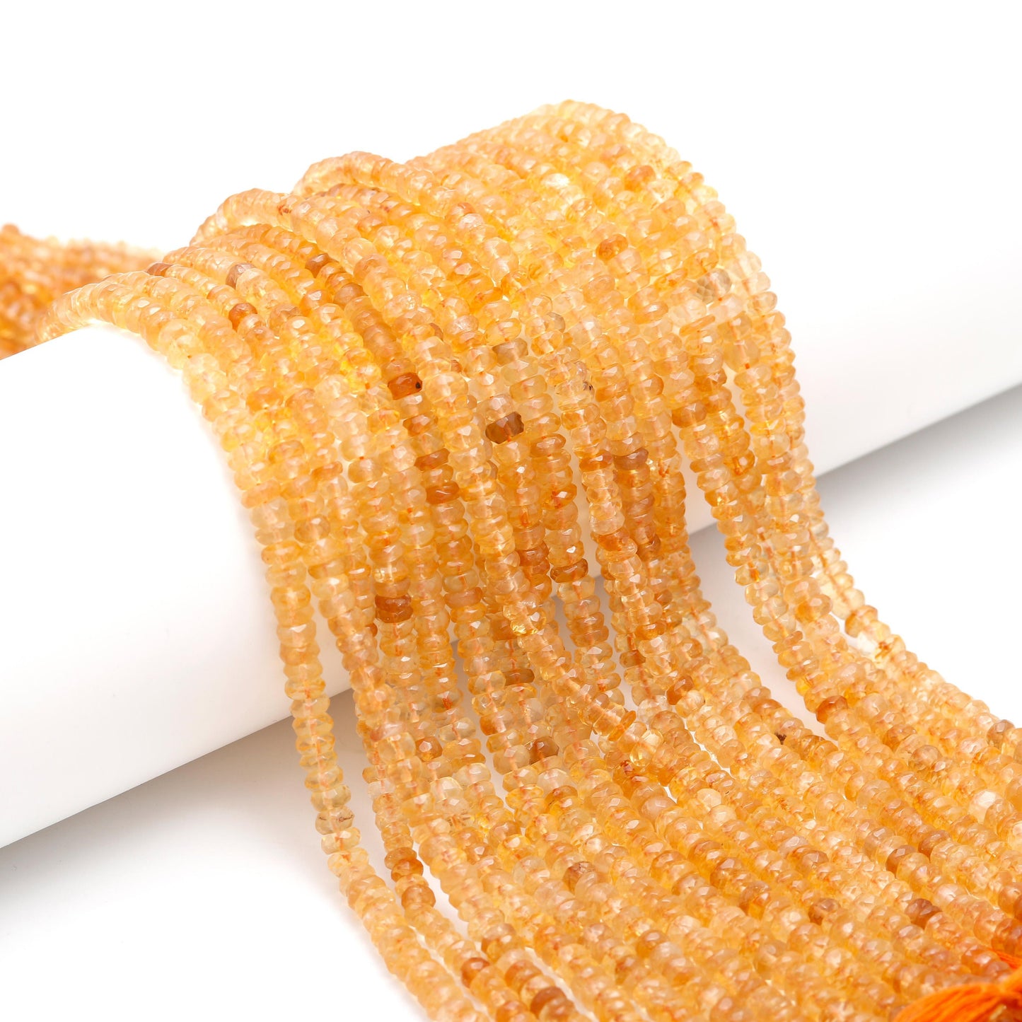 AAA Citrine Faceted Rondelle Beads, 5-6 MM Citrine Rondelle Beads, 13” Natural Citrine Rondelle Faceted Beads, Golden Citrine Beads Jewelry