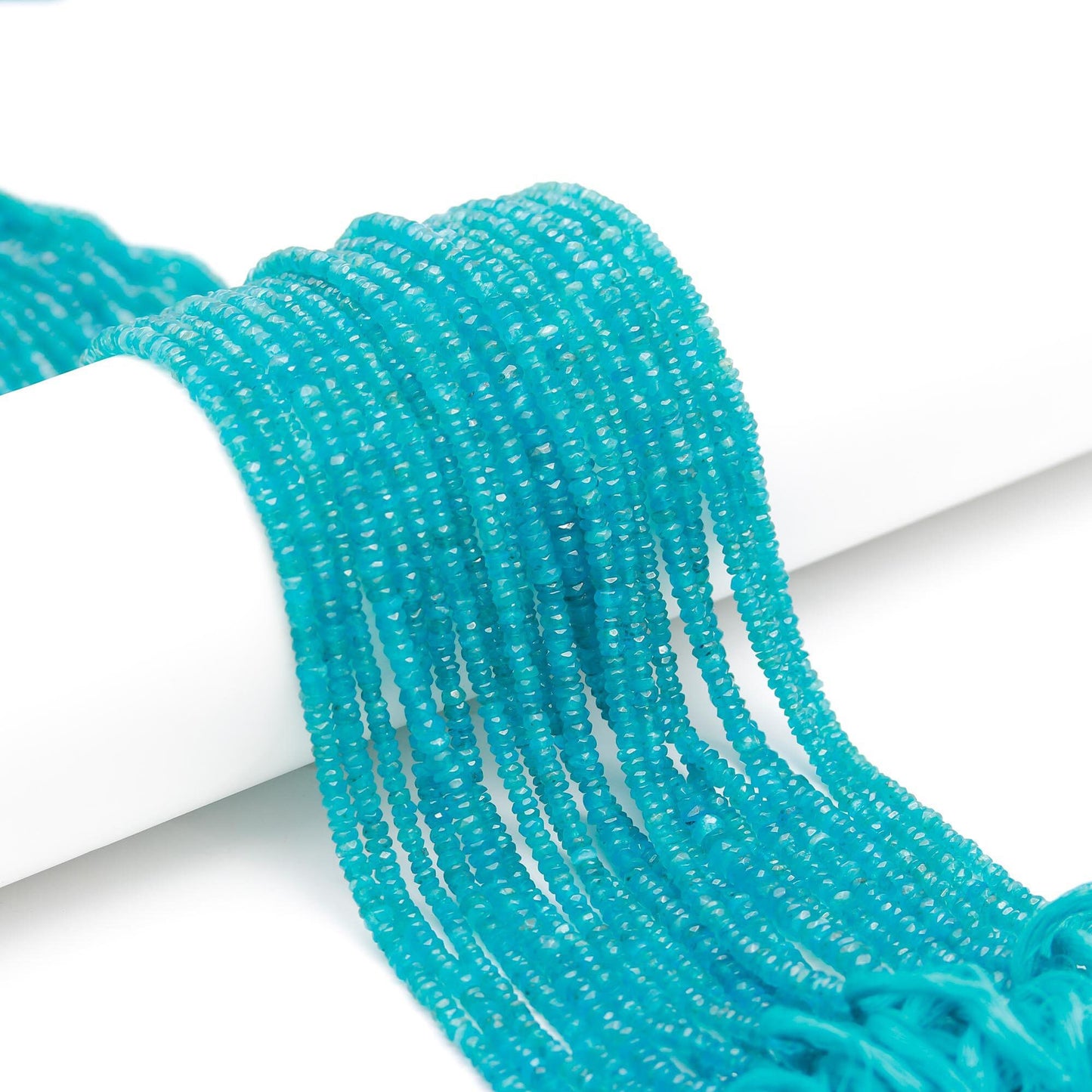 Neon Apatite Faceted Rondelle Beads Natural Neon Apatite Rondelle Beads Faceted Neon Apatite Beads for Jewelry Making Necklace & Bracelet