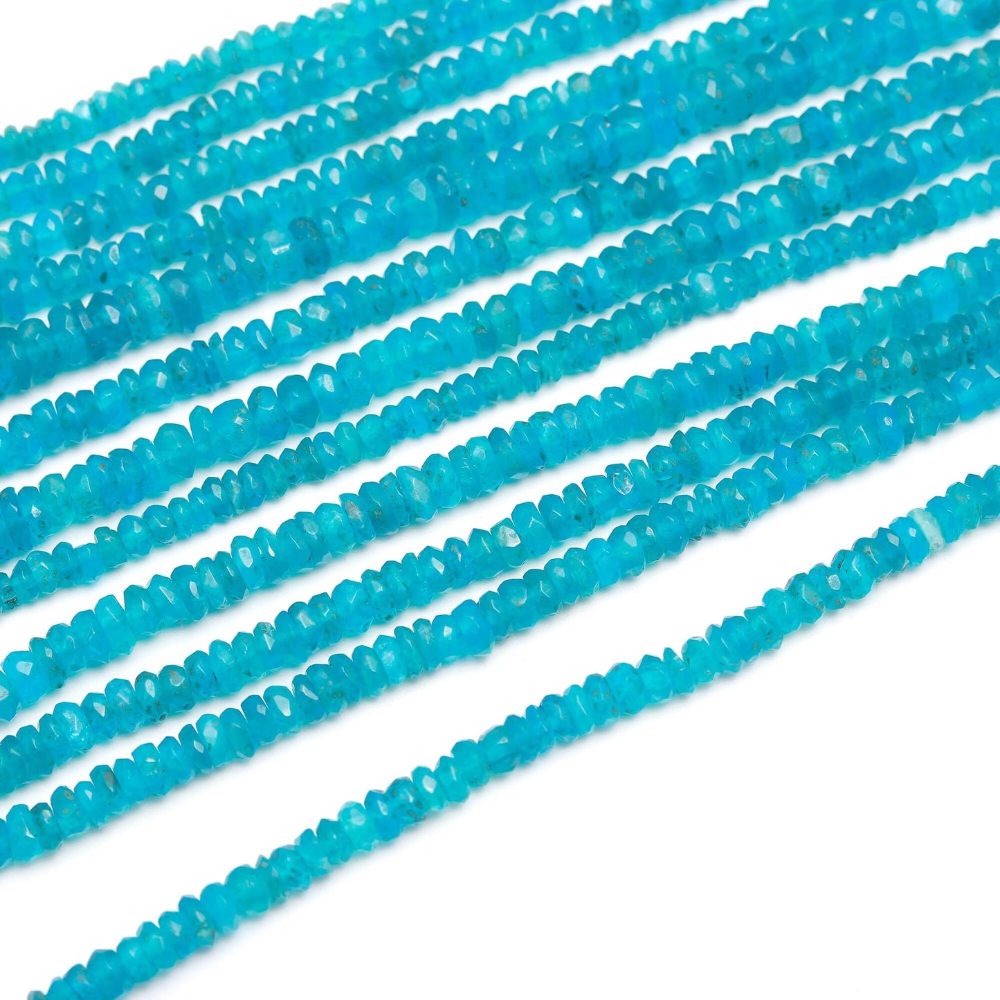 Neon Apatite Faceted Rondelle Beads Natural Neon Apatite Rondelle Beads Faceted Neon Apatite Beads for Jewelry Making Necklace & Bracelet