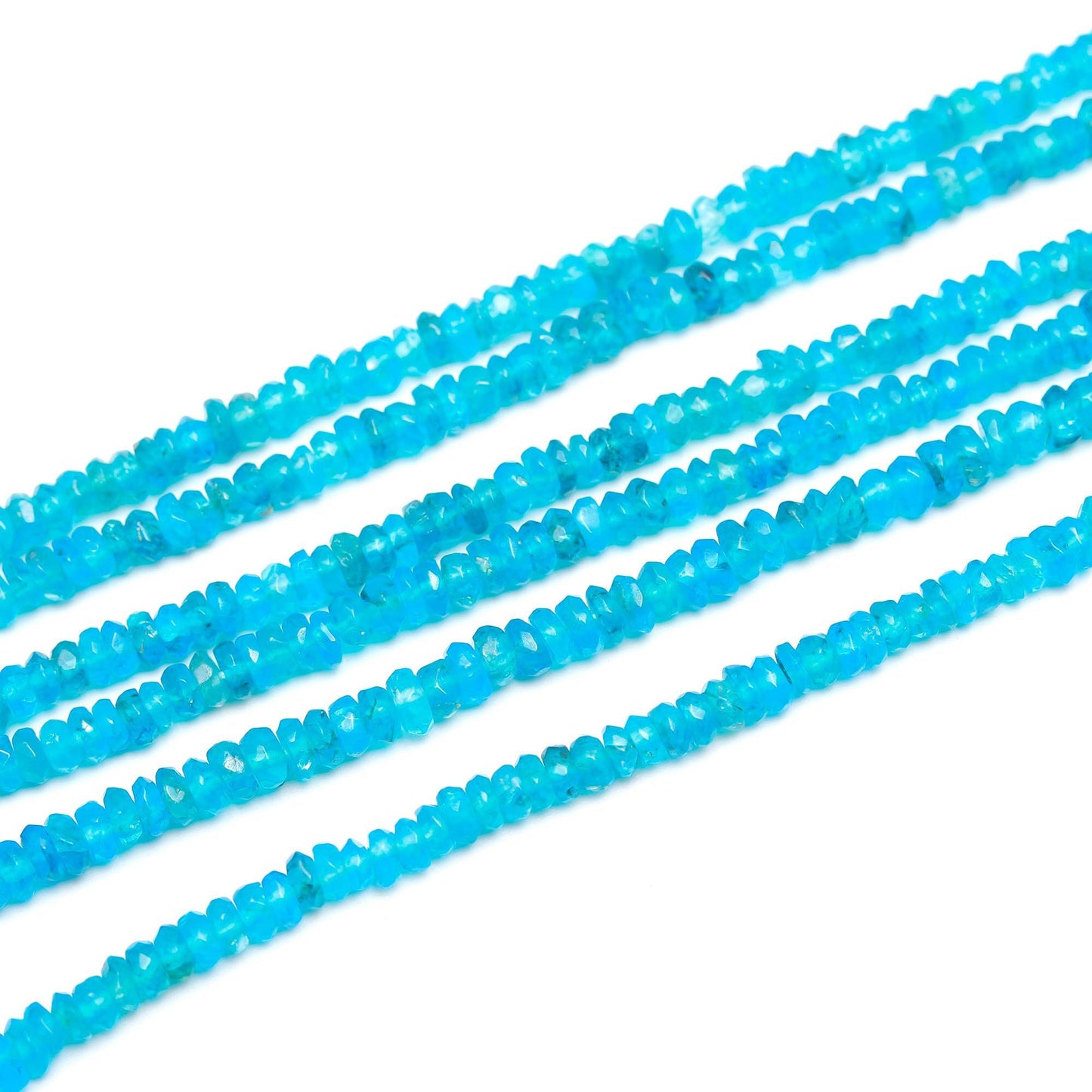 Neon Apatite Faceted Rondelle Beads Natural Neon Apatite Rondelle Beads 4 MM Faceted Neon Apatite Beads for Designer Jewelry Making Craft