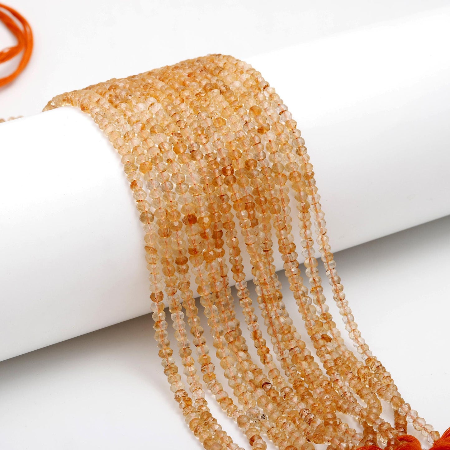 Citrine Faceted Rondelle Beads Natural Citrine Beads 4-5 MM Citrine Rondelle Beads Exclusive Citrine Rondelle Faceted Beads for Jewelry Art