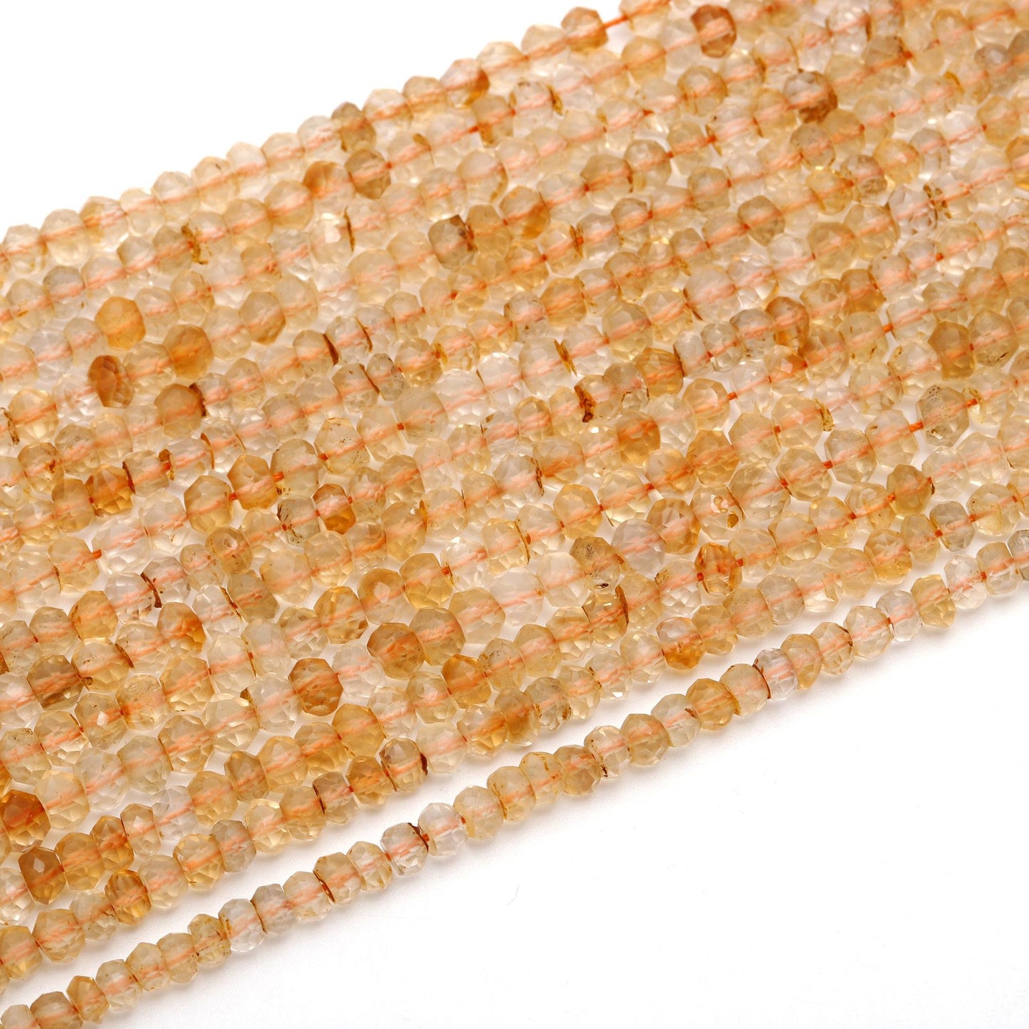 Citrine Faceted Rondelle Beads Natural Citrine Beads 4-5 MM Citrine Rondelle Beads Exclusive Citrine Rondelle Faceted Beads for Jewelry Art