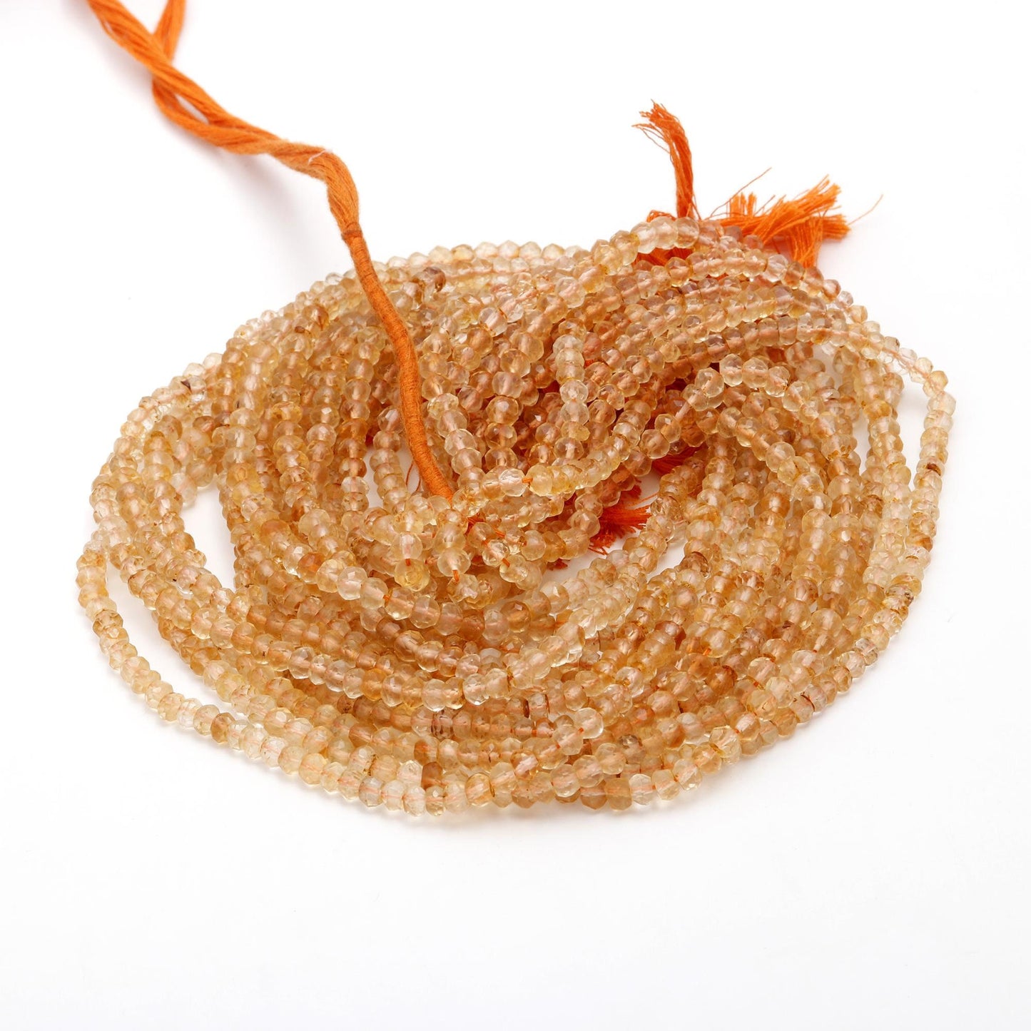 Citrine Faceted Rondelle Beads Natural Citrine Beads 4-5 MM Citrine Rondelle Beads Exclusive Citrine Rondelle Faceted Beads for Jewelry Art
