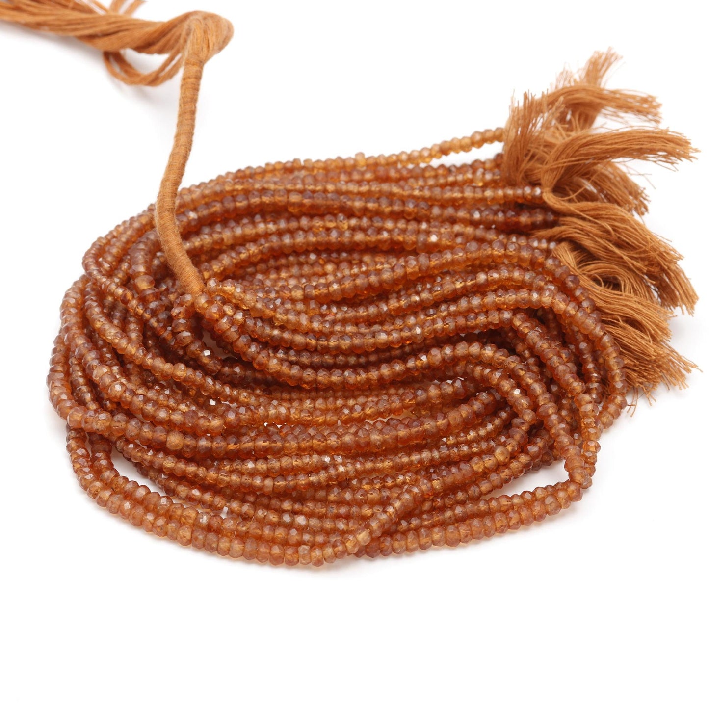 Hessonite Garnet Faceted Rondelle Beads Hessonite Rondelle Beads Faceted Hessonite Garnet Beads for Jewelry Making Craft Art Supplies