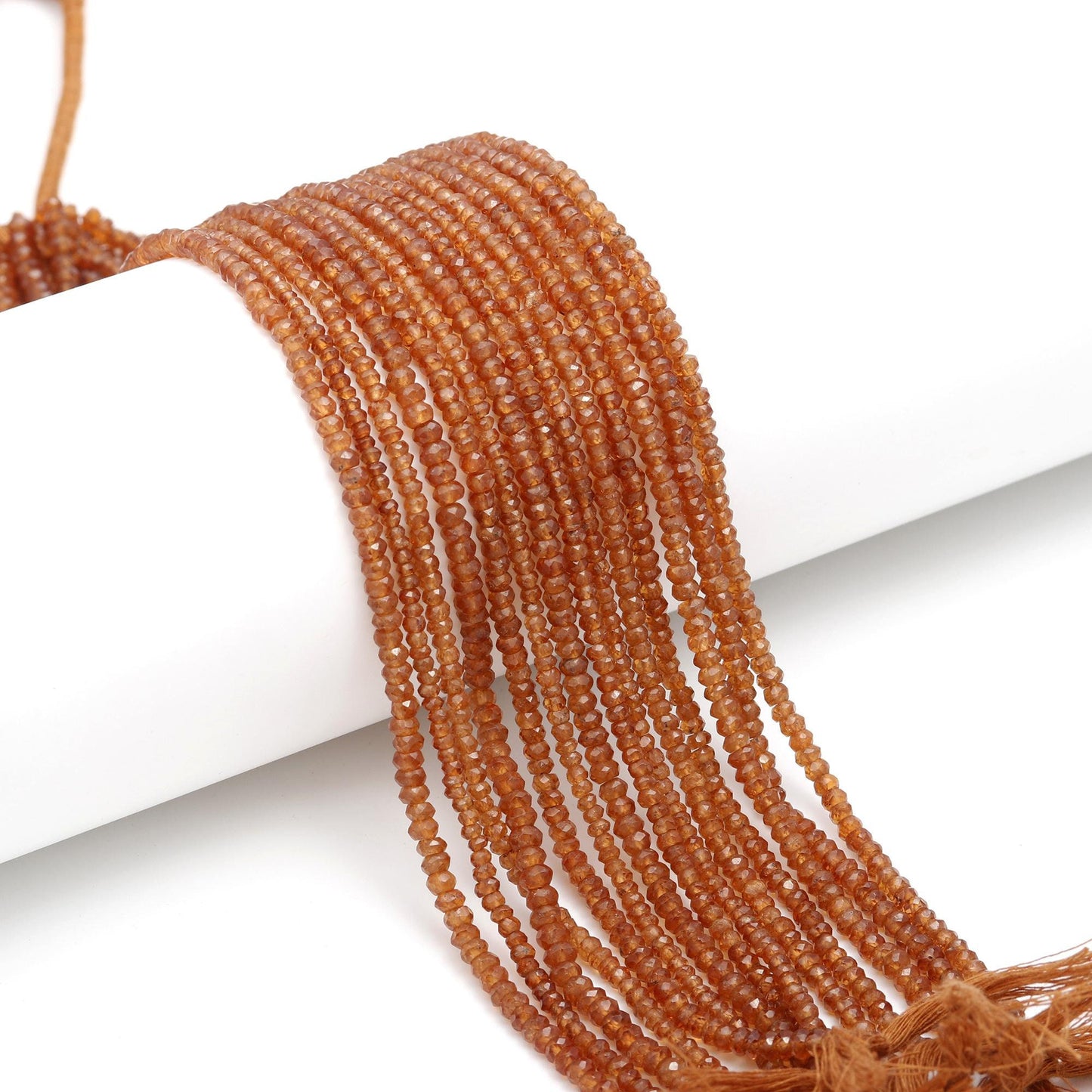 Hessonite Garnet Faceted Rondelle Beads Hessonite Rondelle Beads Faceted Hessonite Garnet Beads for Jewelry Making Craft Art Supplies