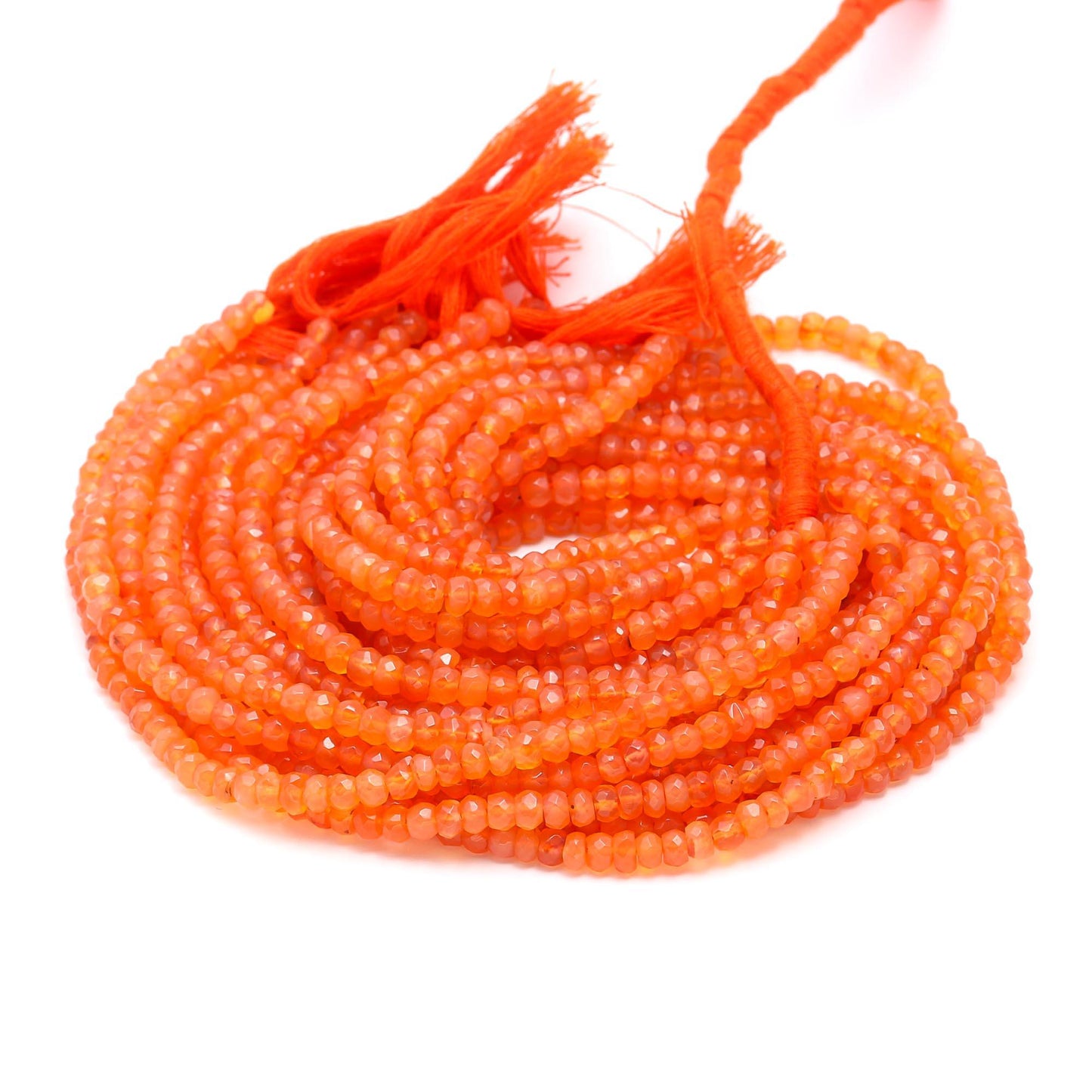 Carnelian Faceted Rondelle Beads Faceted Caroline Round Beads Carnelian Beads for Designer Jewelry Making Necklace & Bracelet