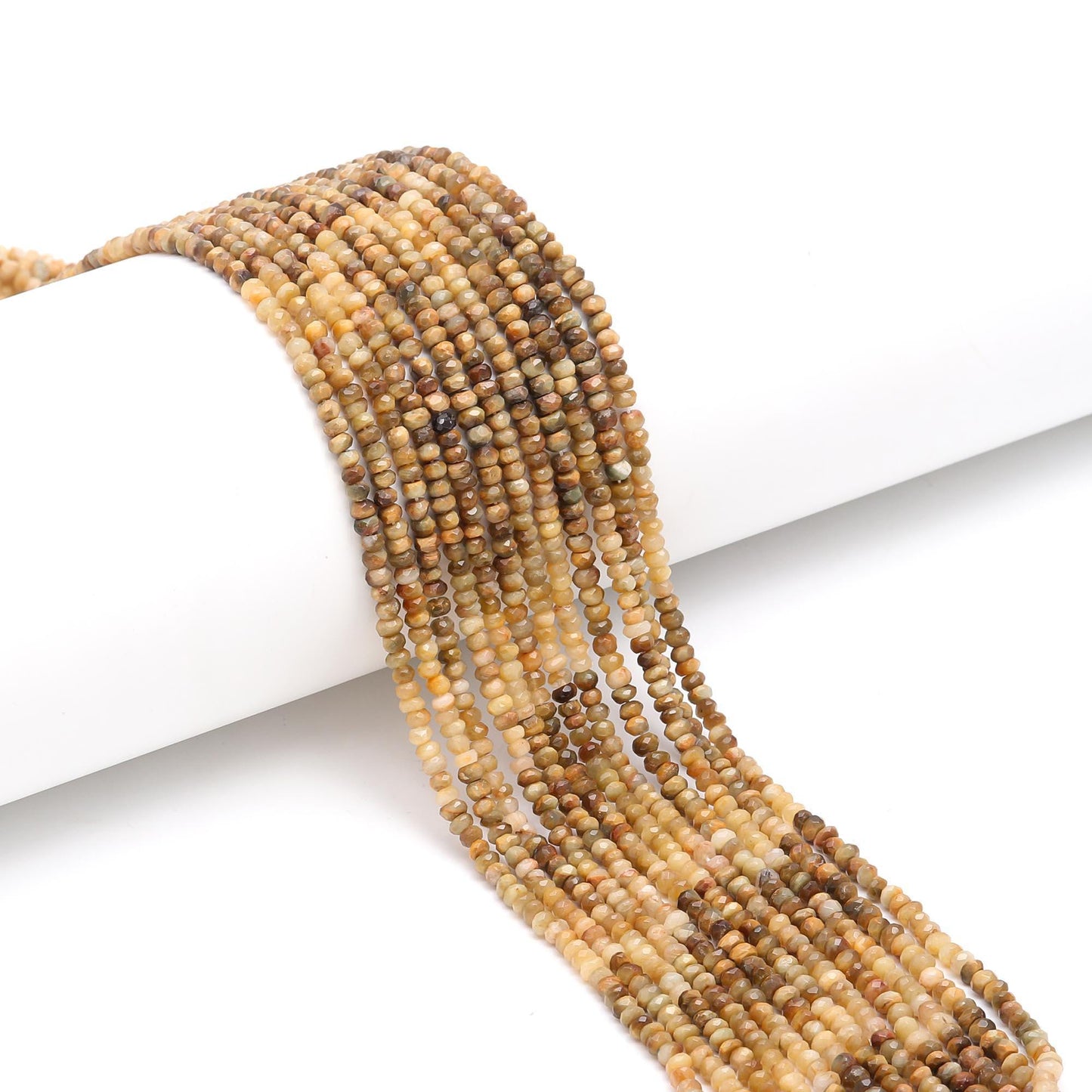 Cat's Eye Faceted Rondelle Beads 4-4.5 MM Natural Cats Eye Rondelle Beads Faceted for Handmade Designer Jewelry Necklace & Bracelet Making