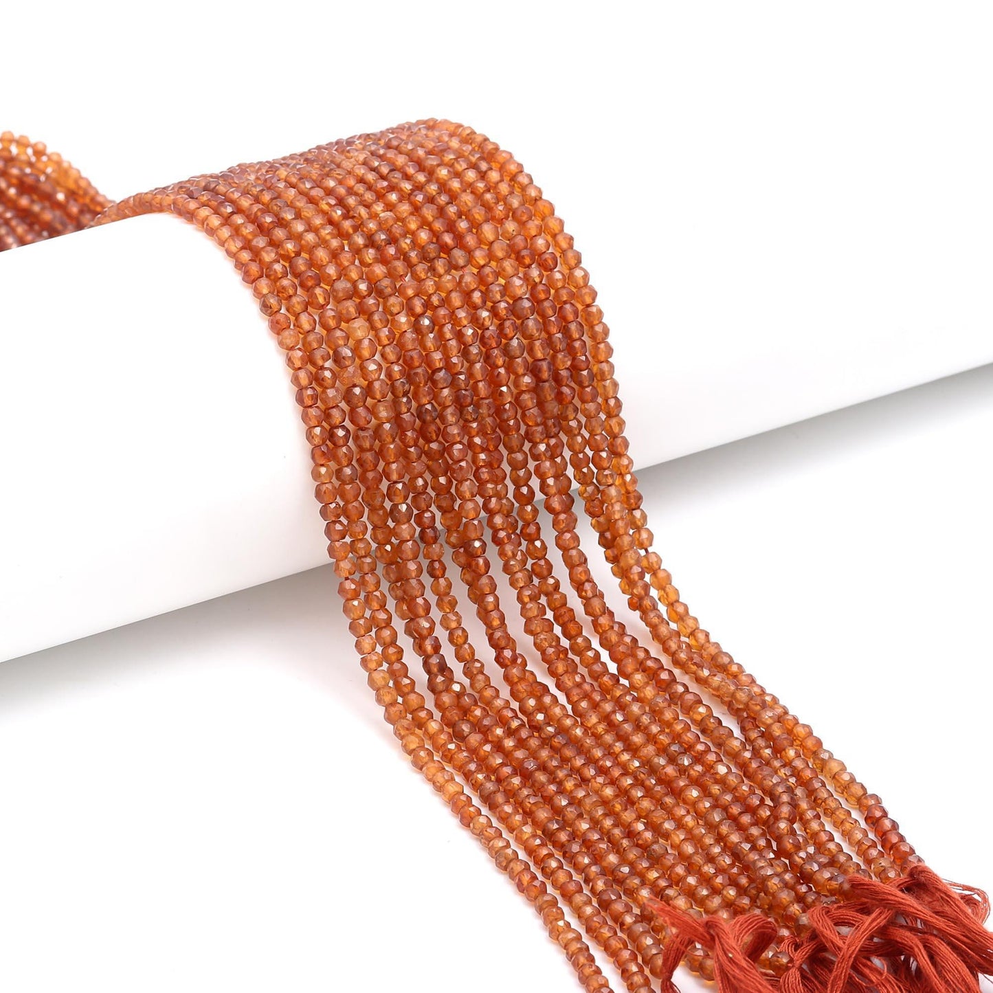 Hessonite Garnet Faceted Rondelle Beads 4-4.5 MM Hessonite Rondelle Beads Natural Faceted Hessonite Garnet Beads for Jewelry Making Craft