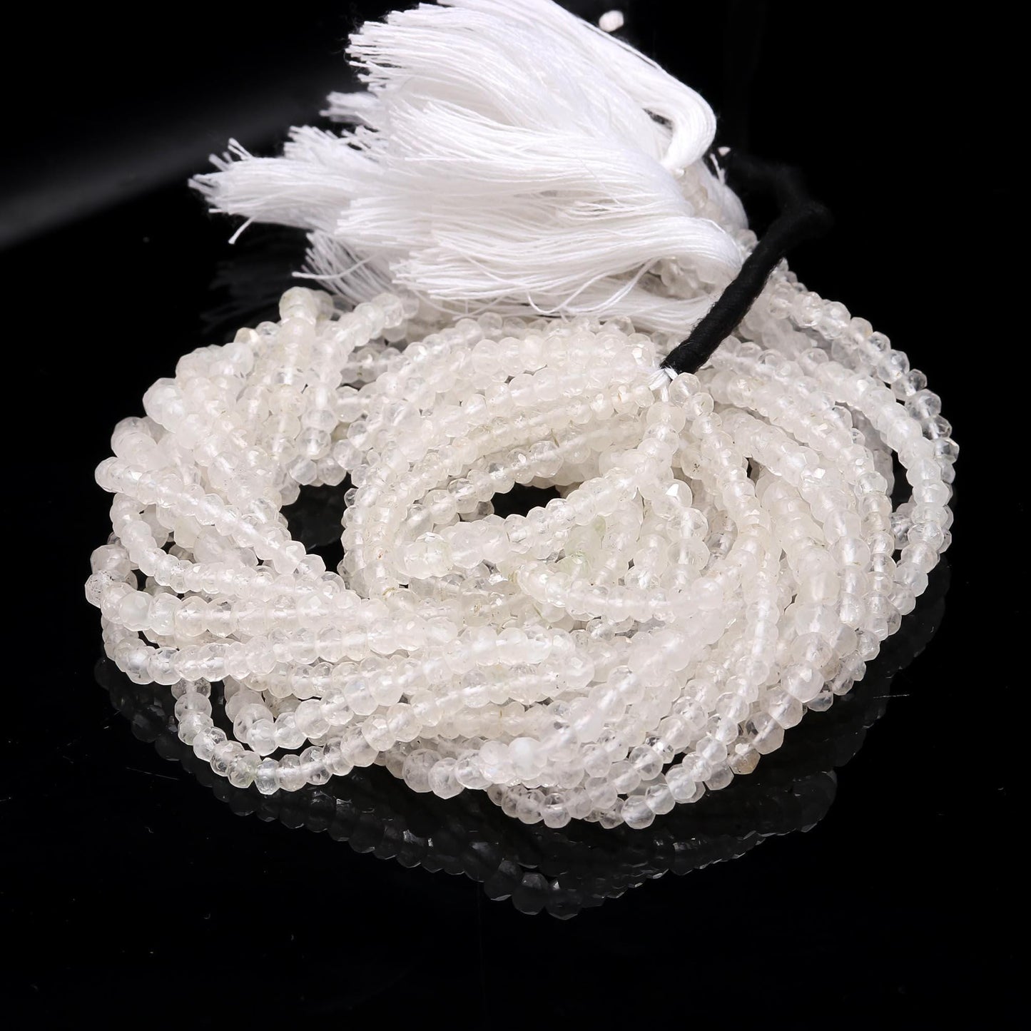 Cystal Quartz Faceted Rondelle Beads 3.5-4 MM Crystal Beads Natural Clear Crystal Rondelle Beads Faceted Crystal Beads for Jewelry Making