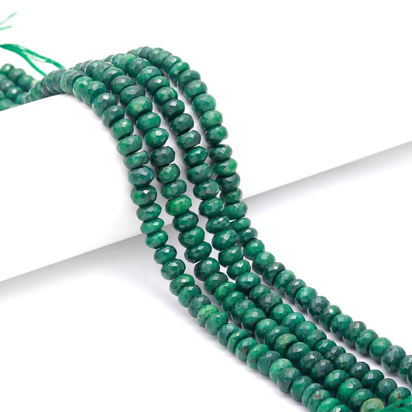 Emerald Faceted Rondelle Beads Natural Emerald Rondelle Beads Faceted Emerald Beads for Handmade Designer Jewelry Necklace Making Craft