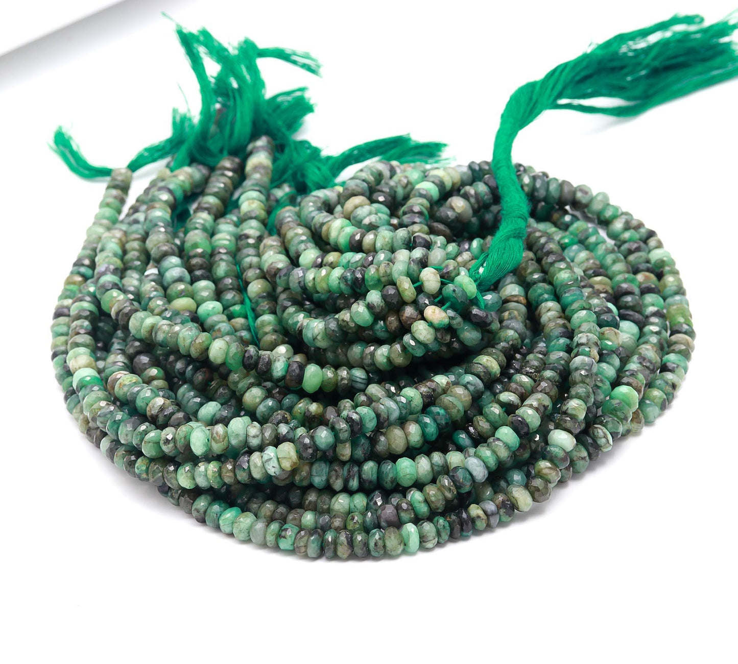 Emerald Faceted Rondelle Beads Natural Emerald Rondelle Beads Faceted Emerald Beads for Designer Jewelry Necklace & Bracelet Making Craft