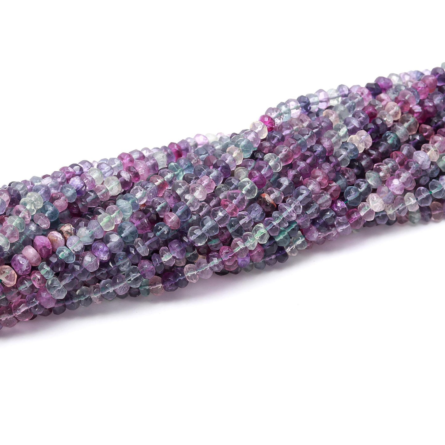 Multi Fluorite Faceted Rondelle Beads Multi Fluorite Beads Natural Fluorite Rondelle Beads 4-5 MM Fluorite Rondelle Smooth Beads for Jewelry