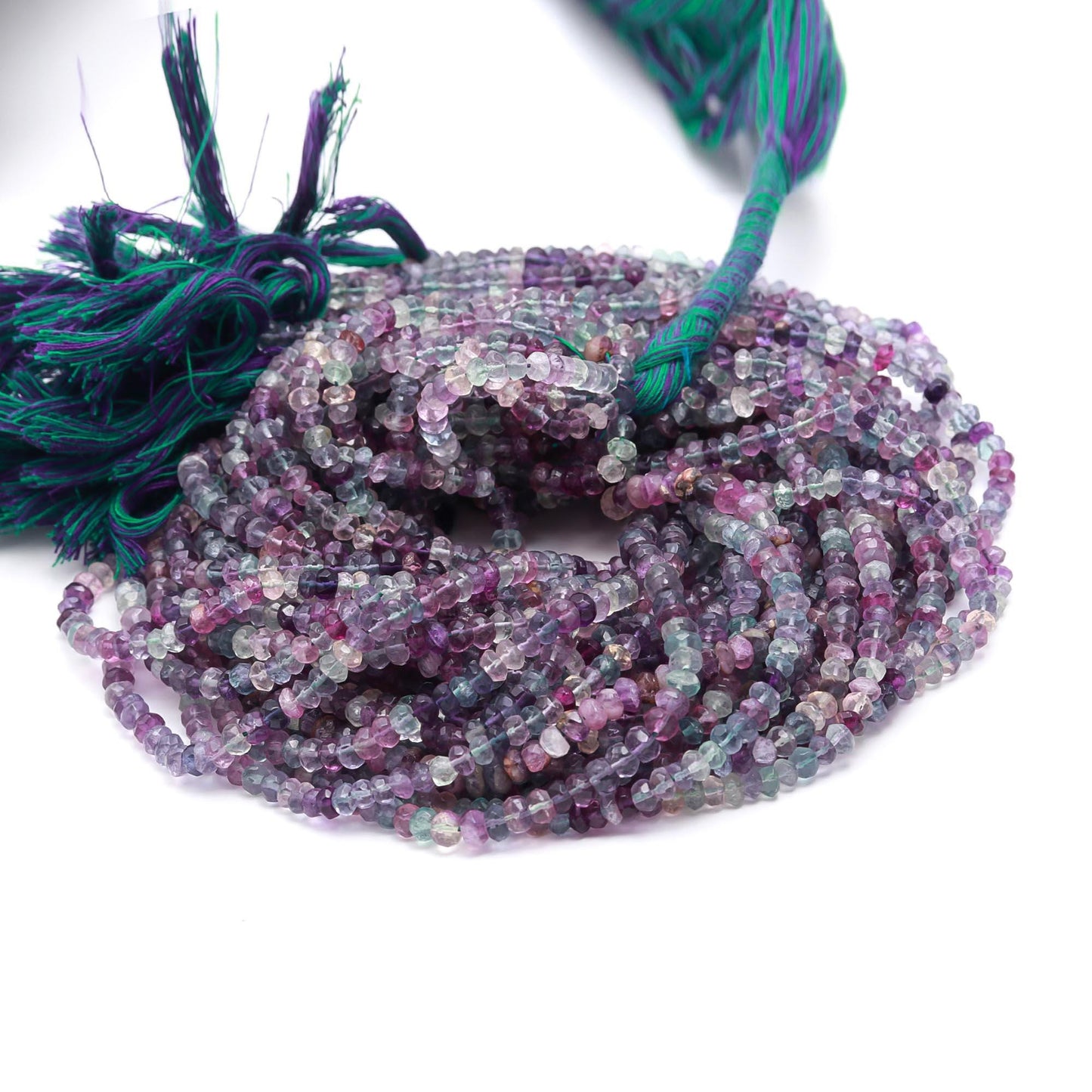 Multi Fluorite Faceted Rondelle Beads Multi Fluorite Beads Natural Fluorite Rondelle Beads 4-5 MM Fluorite Rondelle Smooth Beads for Jewelry