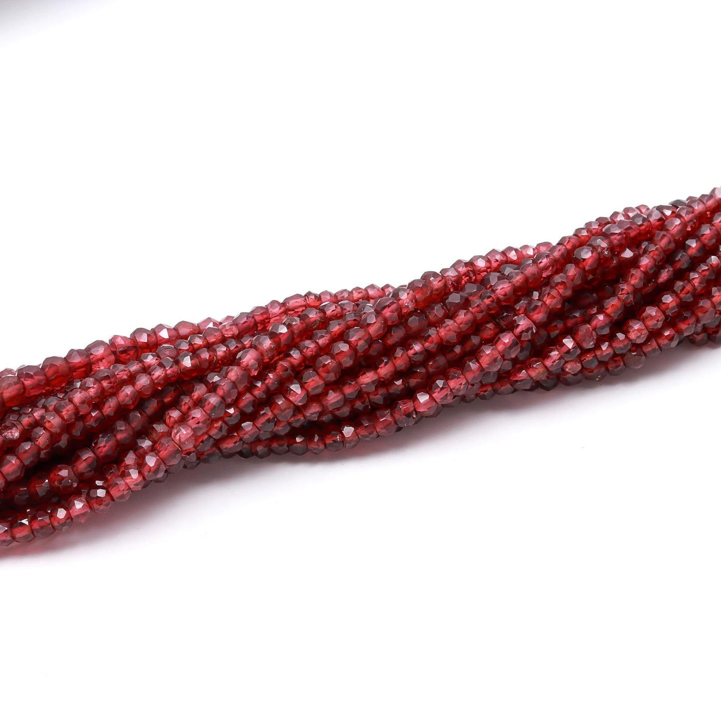 AAA Natural Mozambique Garnet Faceted Rondelle Beads, 4 MM Garnet Rondelle Rondelle Beads, Natural Garnet Rondelle Beads for Jewelry Making