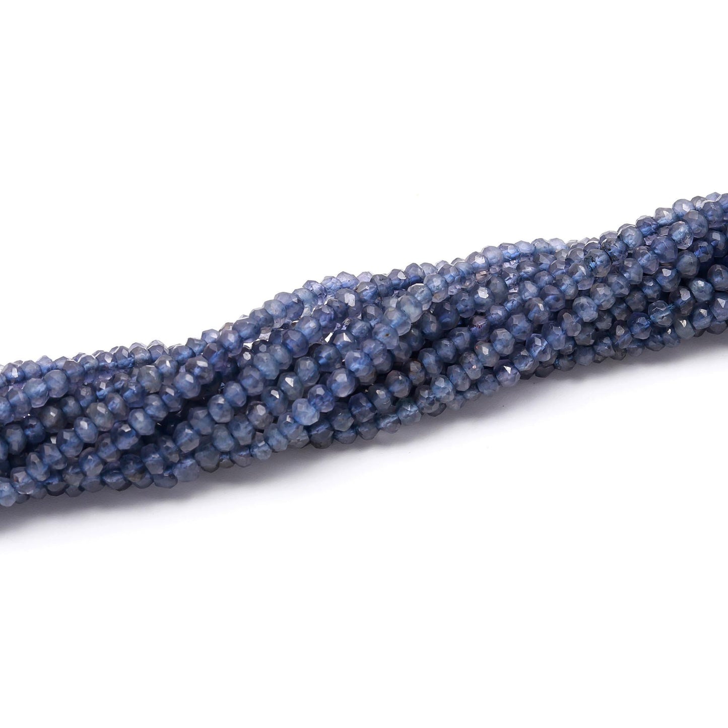 Iolite Faceted Rondelle Beads 3-3.5 MM Dark Blue Iolite Beads Faceted Iolite Rondelle Beads Natural Iolite Beads for Jewelry Making Craft