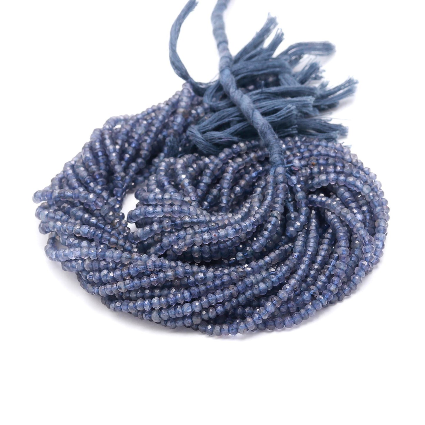 Iolite Faceted Rondelle Beads 3-3.5 MM Dark Blue Iolite Beads Faceted Iolite Rondelle Beads Natural Iolite Beads for Jewelry Making Craft