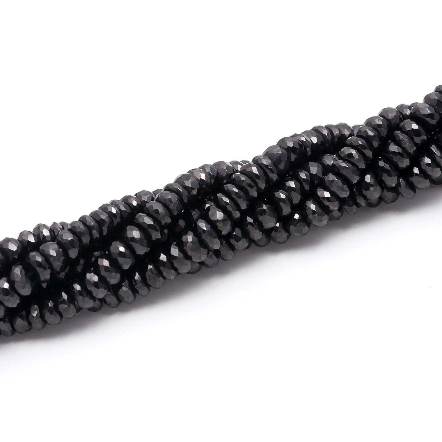 Black Spinal Faceted Rondelle Beads 6-7 MM Black Spinal Rondelle Beads AAA Faceted Natural Black Spinal Beads for Jewelry Making Craft