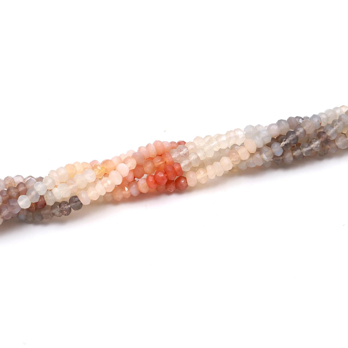 Multi Moonstone Faceted Rondelle Beads Natural Multi Moonstone Rondelle Beads 4 MM Moonstone Gemstone Beads for Jewelry Making Craft