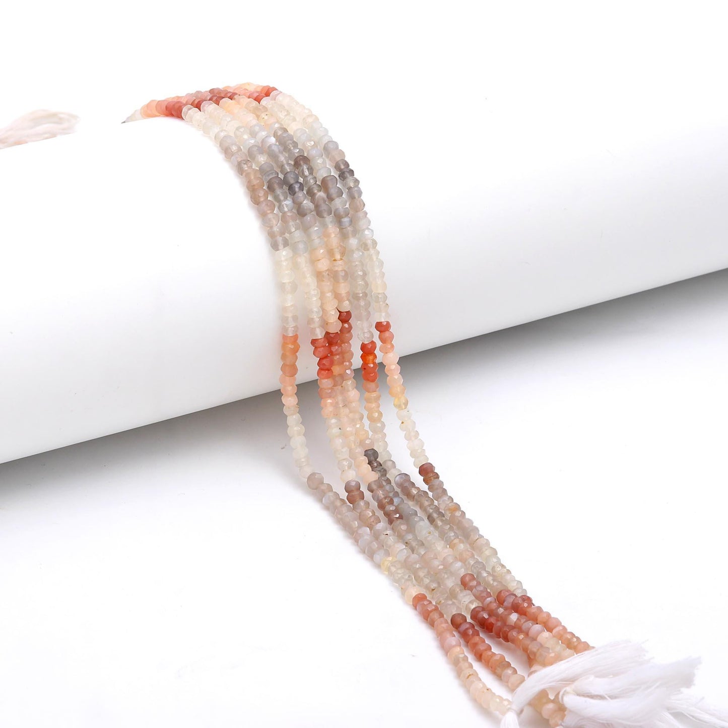 Multi Moonstone Faceted Rondelle Beads Natural Multi Moonstone Rondelle Beads 4 MM Moonstone Gemstone Beads for Jewelry Making Craft
