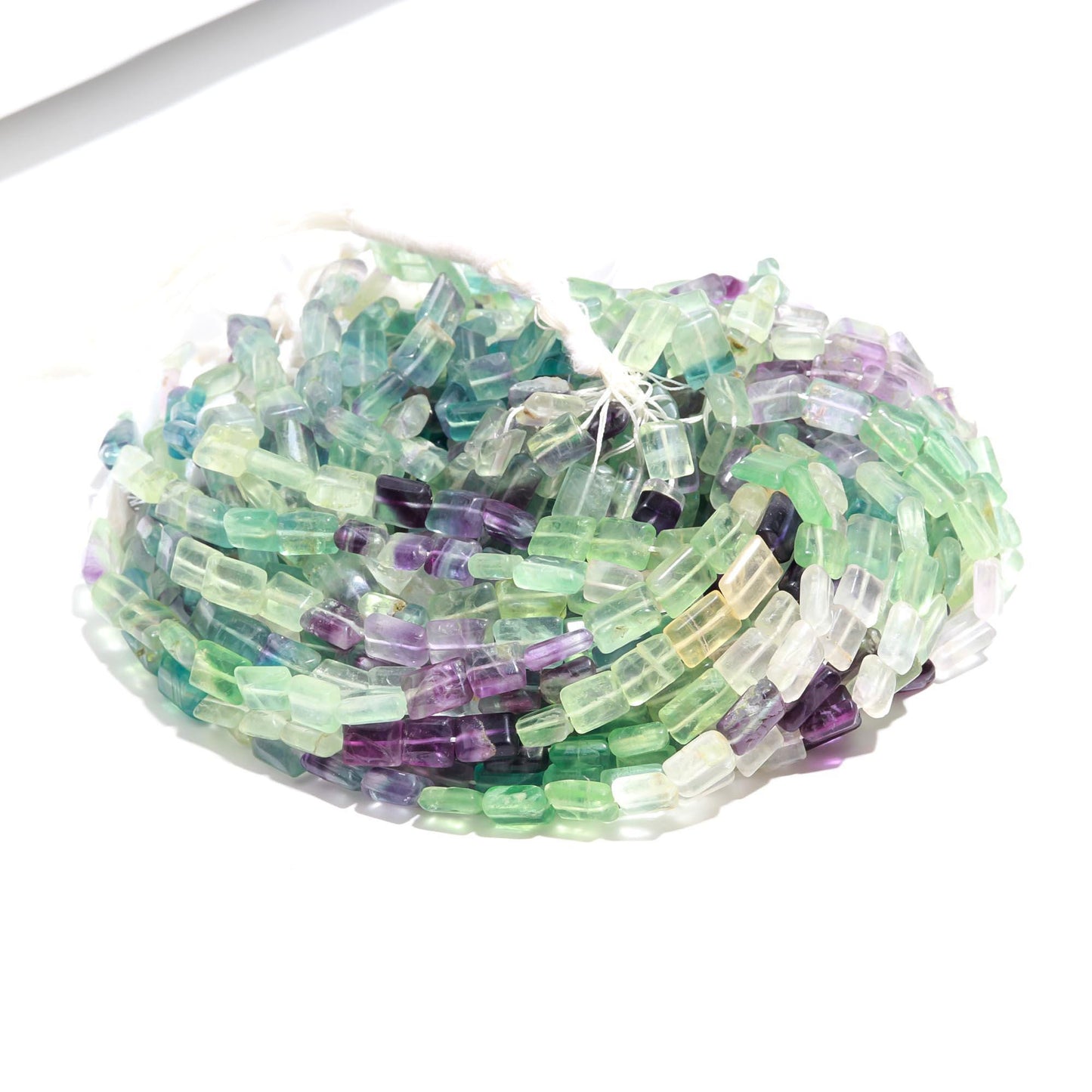 4 Strands Multi Fluorite Beads Natural Multi Fluorite Chiclet Shape for Fancy Handmade Designer Jewelry Necklace Pendant Earrings Making