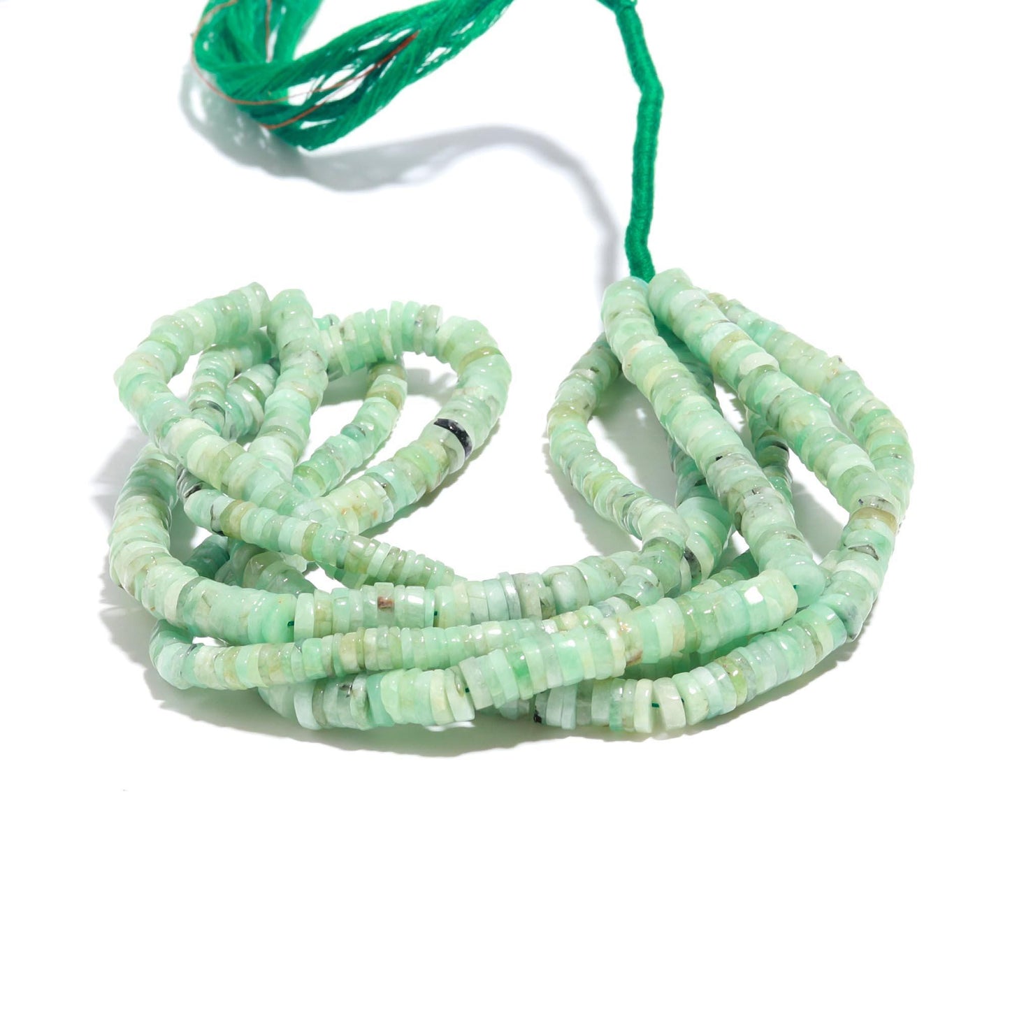 Emerald Heishi Washer Beads Natural Light Green Color Emerald Heishi Washer Bead AAA Quality 16 Inch Heishi Washer Emerald Beads for Jewelry