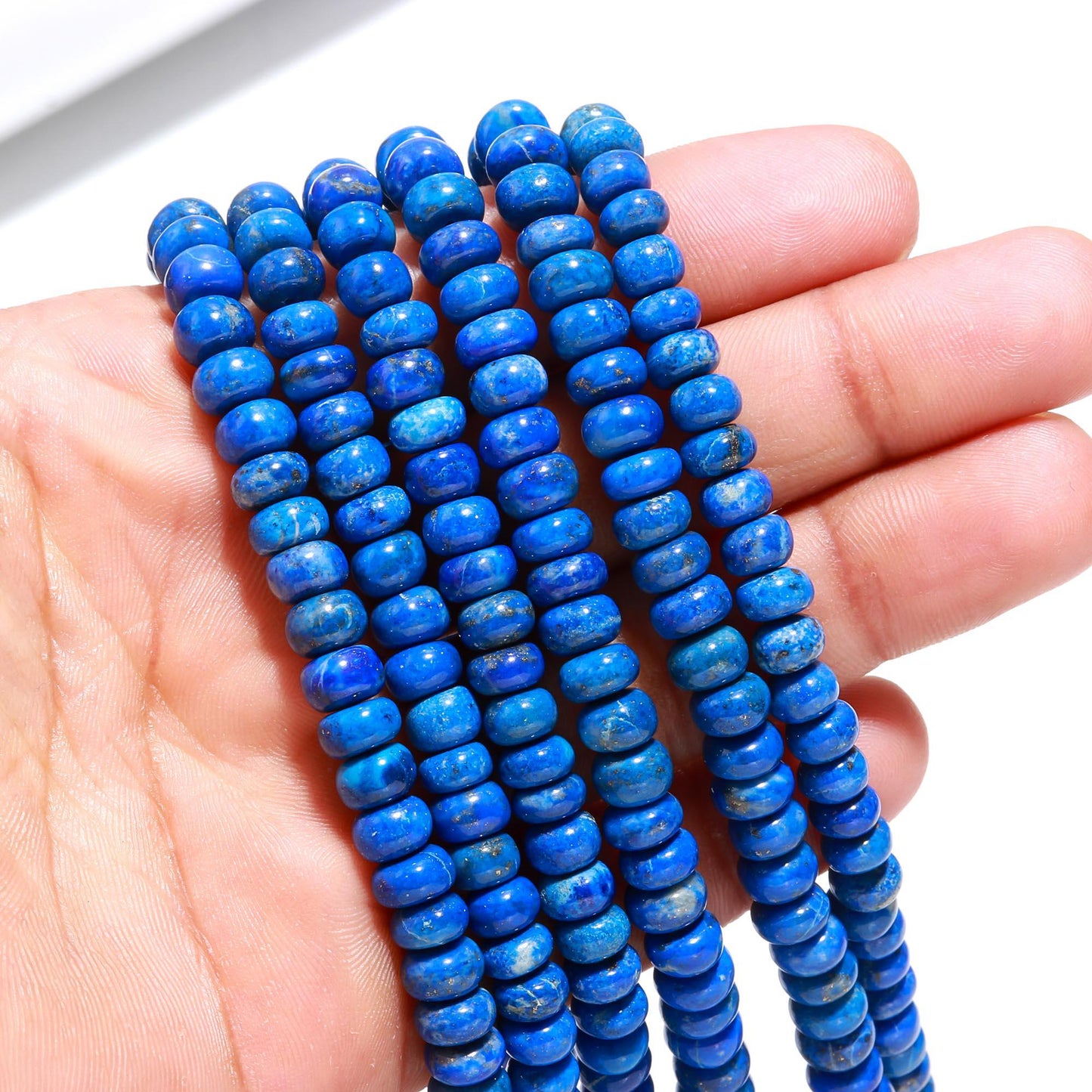 Lapis Lazuli Smooth Rondelle Beads 6-7 MM Natural Lapis Lazuli Rondelle Beads Smooth Lapis Lazuli Rondelle Beads for Jewelry Making Craft