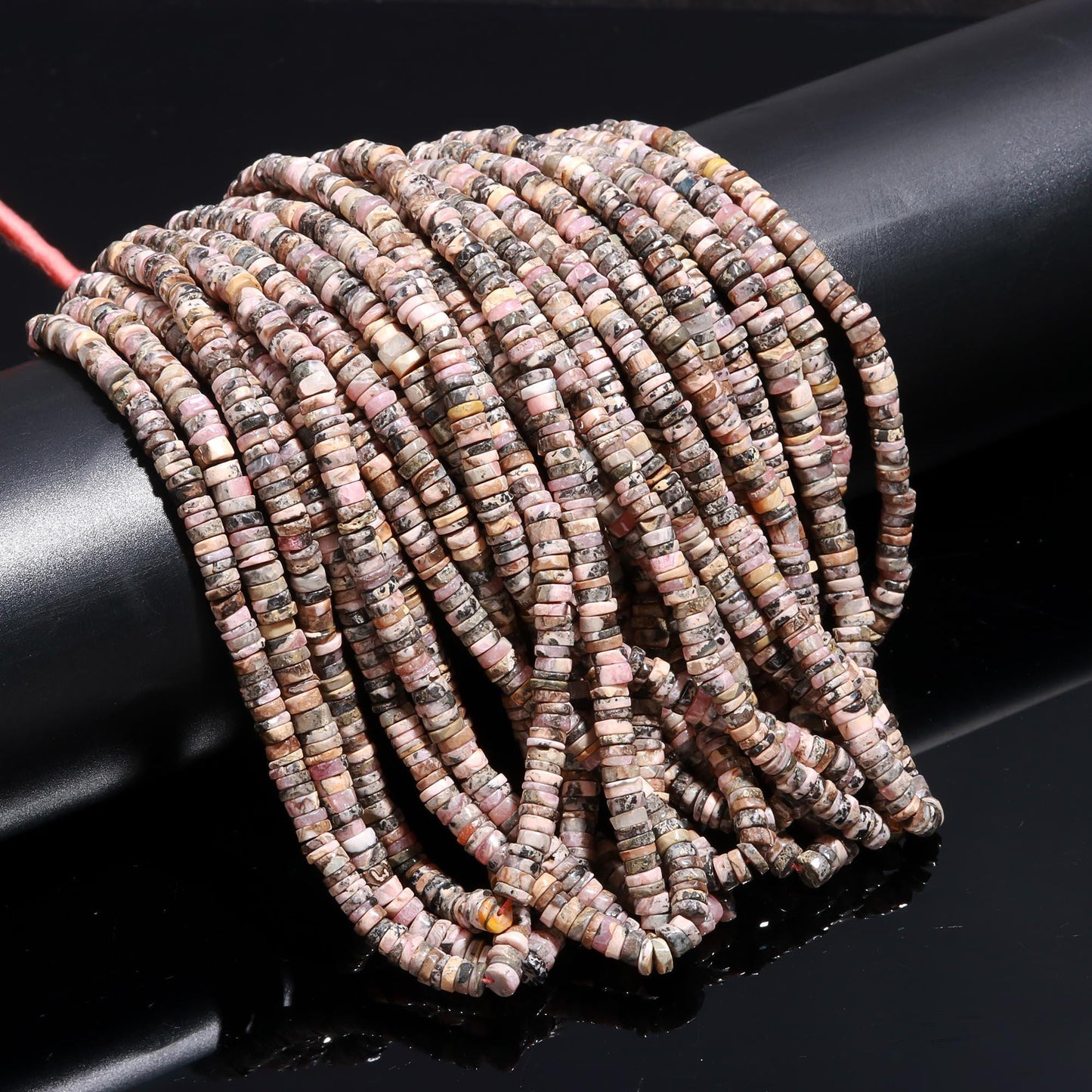 Rhodochrosite Washer Beads Rhodochrosite Heishi Washer Beads Natural Rhodochrosite Heishi Tyre Beads for Jewelry Making Necklace & Bracelet
