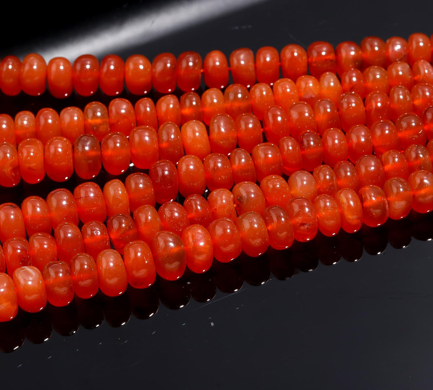 Carnelian Smooth Rondelle Beads Natural Smooth Carnelian Round Beads Caroline Round Beads for Jewelry Making Necklace & Bracelet Craft