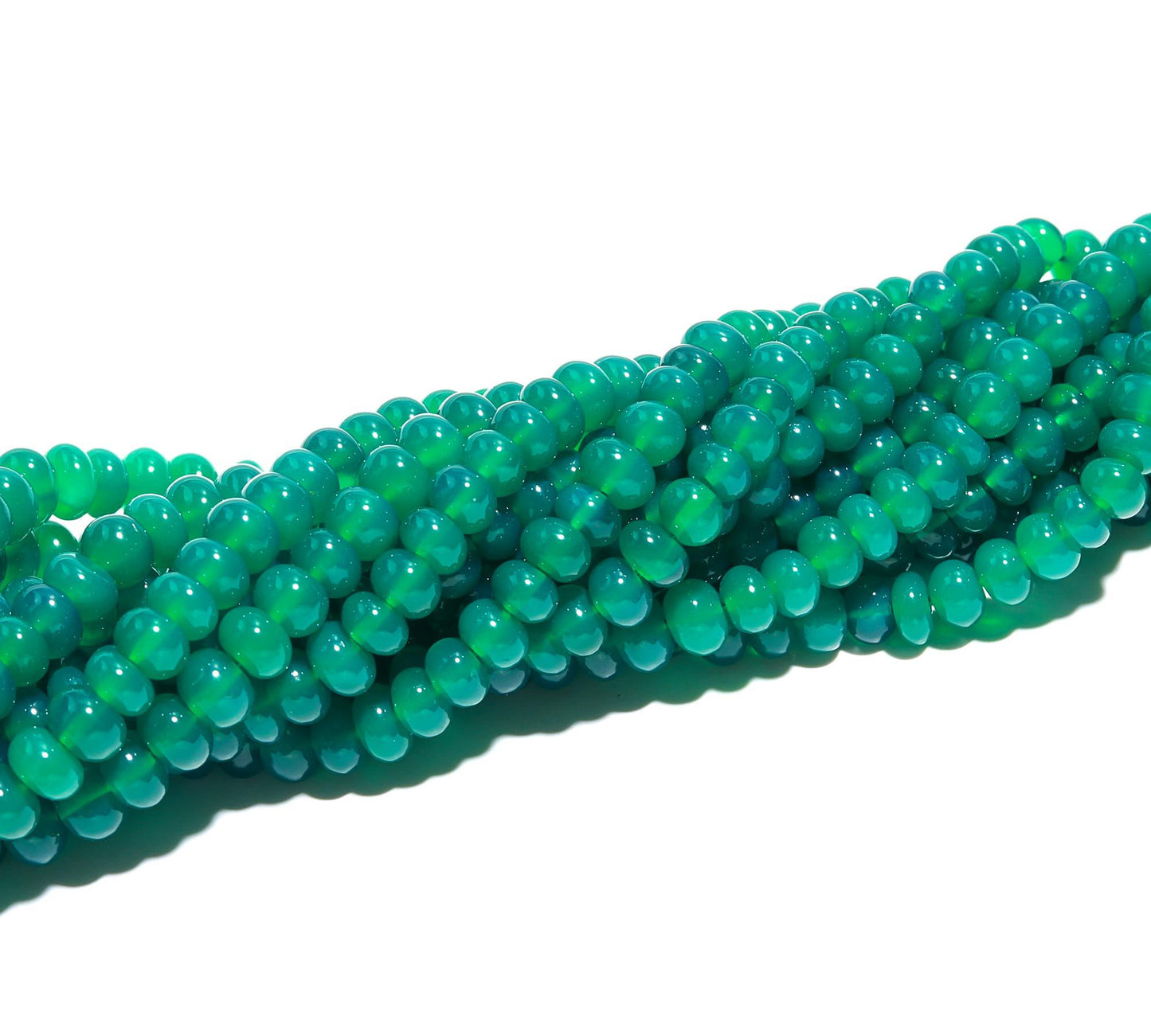 Green Onyx Smooth Rondelle Beads Natural Green Onyx Rondelle Beads 4.5-6.5 MM Green Onyx Gemstone Plain Rondelle Beads for Jewelry Making