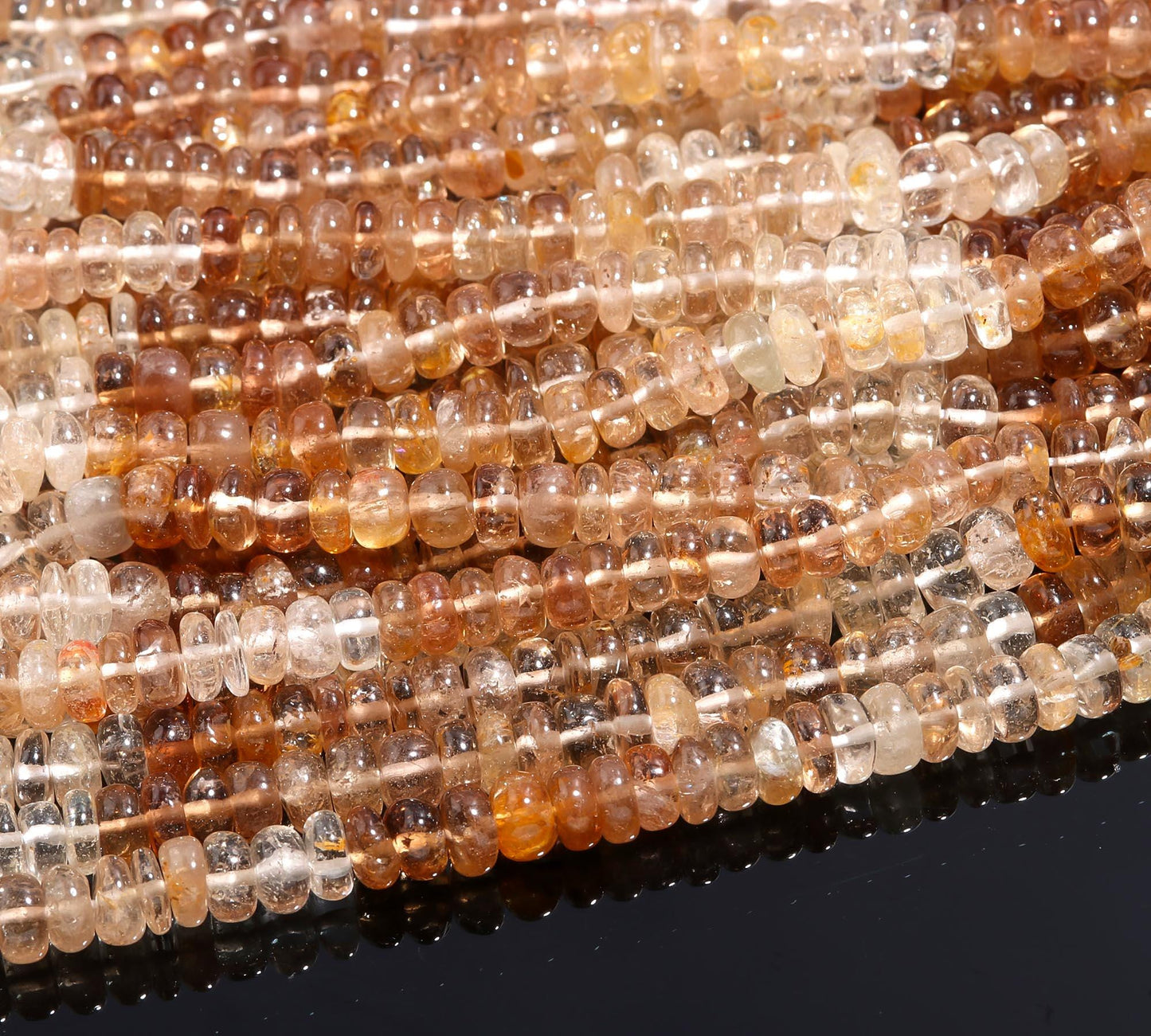Imperial Topaz Smooth Rondelle Beads Natural Imperial Topaz Beads Imperial Topaz 6-7 MM Rondelle Smooth Beads for Designer Jewelry Making