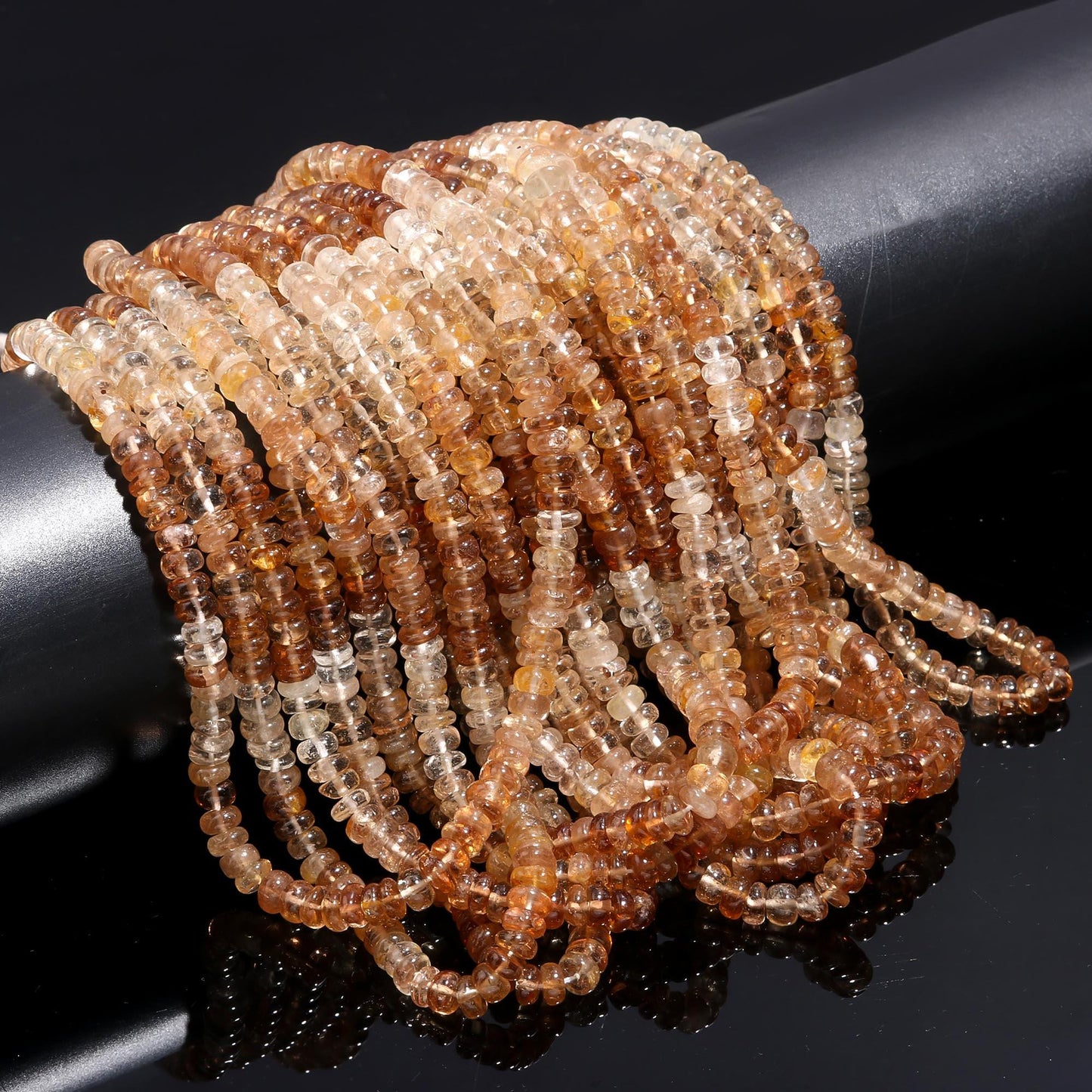Imperial Topaz Smooth Rondelle Beads Natural Imperial Topaz Beads Imperial Topaz 6-7 MM Rondelle Smooth Beads for Designer Jewelry Making