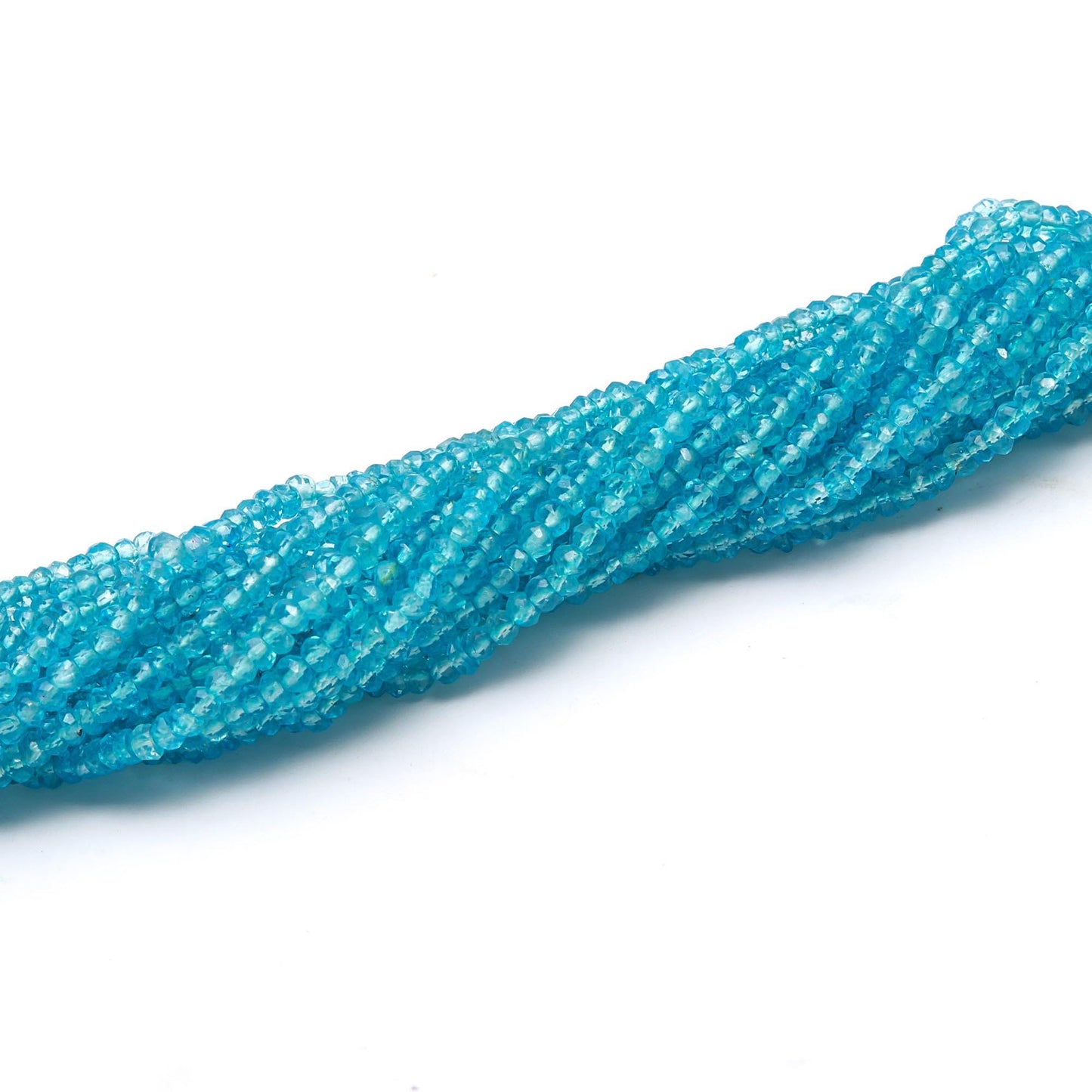 3 Strands Swiss Blue Topaz Faceted Rondelle Beads 3-3.5 MM Sky Blue Topaz Rondelle Beads Topaz for Jewelry Necklace Bracelet Making Craft