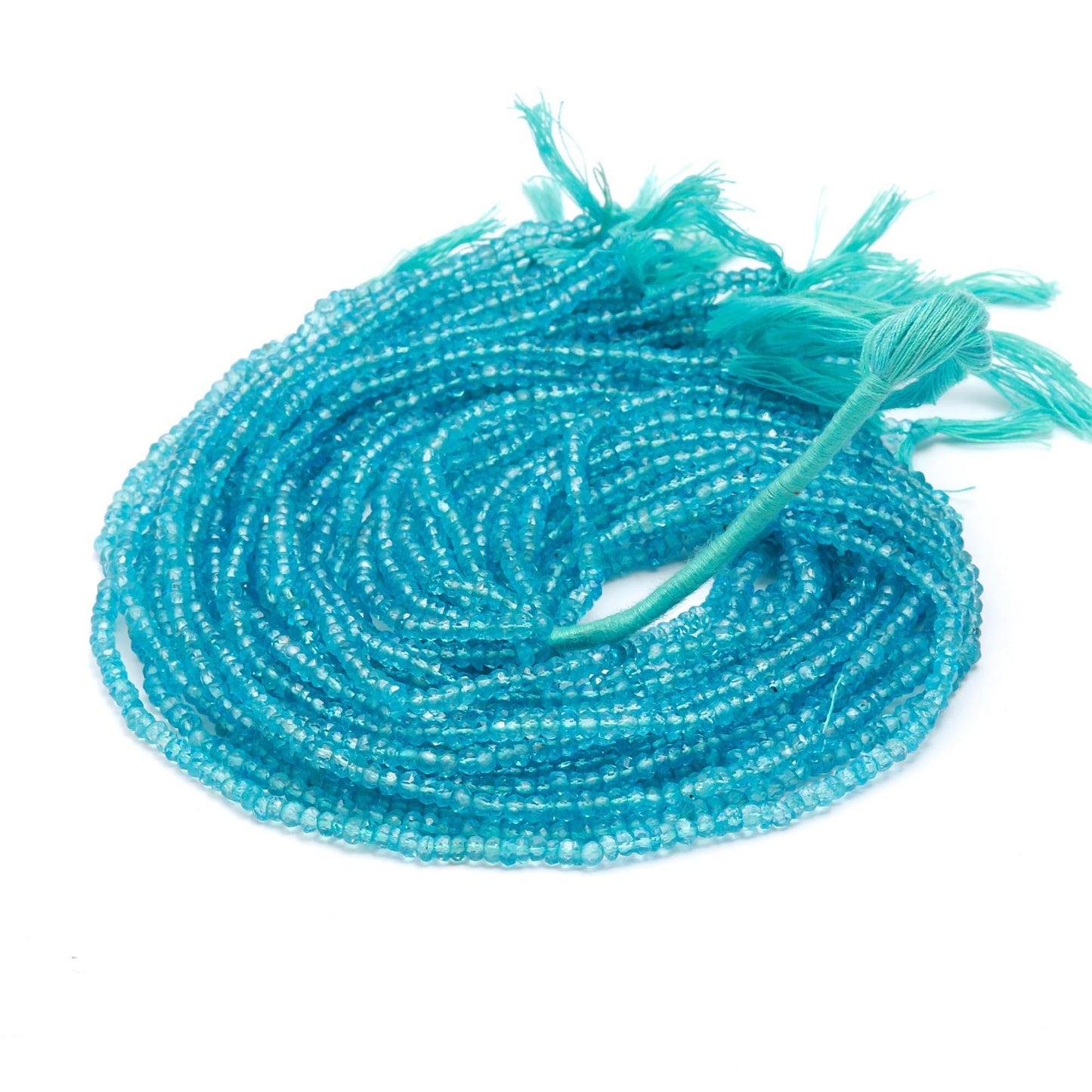 3 Strands Swiss Blue Topaz Faceted Rondelle Beads 3-3.5 MM Sky Blue Topaz Rondelle Beads Topaz for Jewelry Necklace Bracelet Making Craft