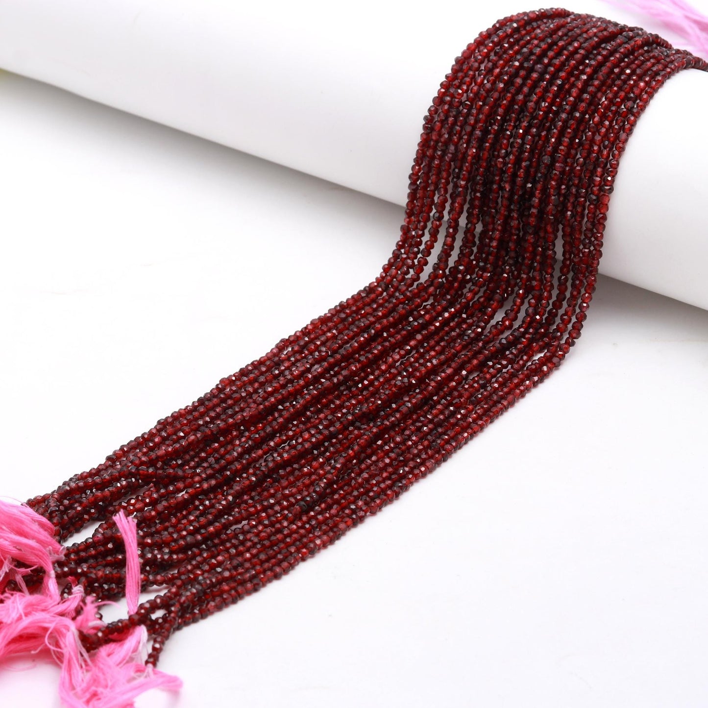 5 Strand Natural Mozambique Garnet Faceted Rondelle Beads, Natural Garnet Rondelle Faceted Beads for Designer Jewelry Making Craft