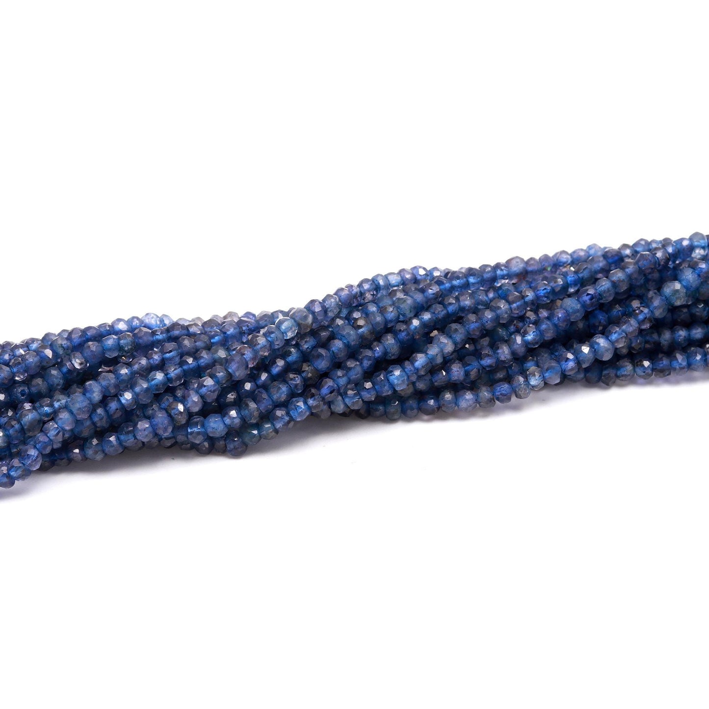 Natural Iolite Faceted Rondelle Beads 3.25-3.50 MM Deep Blue Iolite Beads Faceted Iolite Rondelle Beads for Handmade Jewelry Making Beads